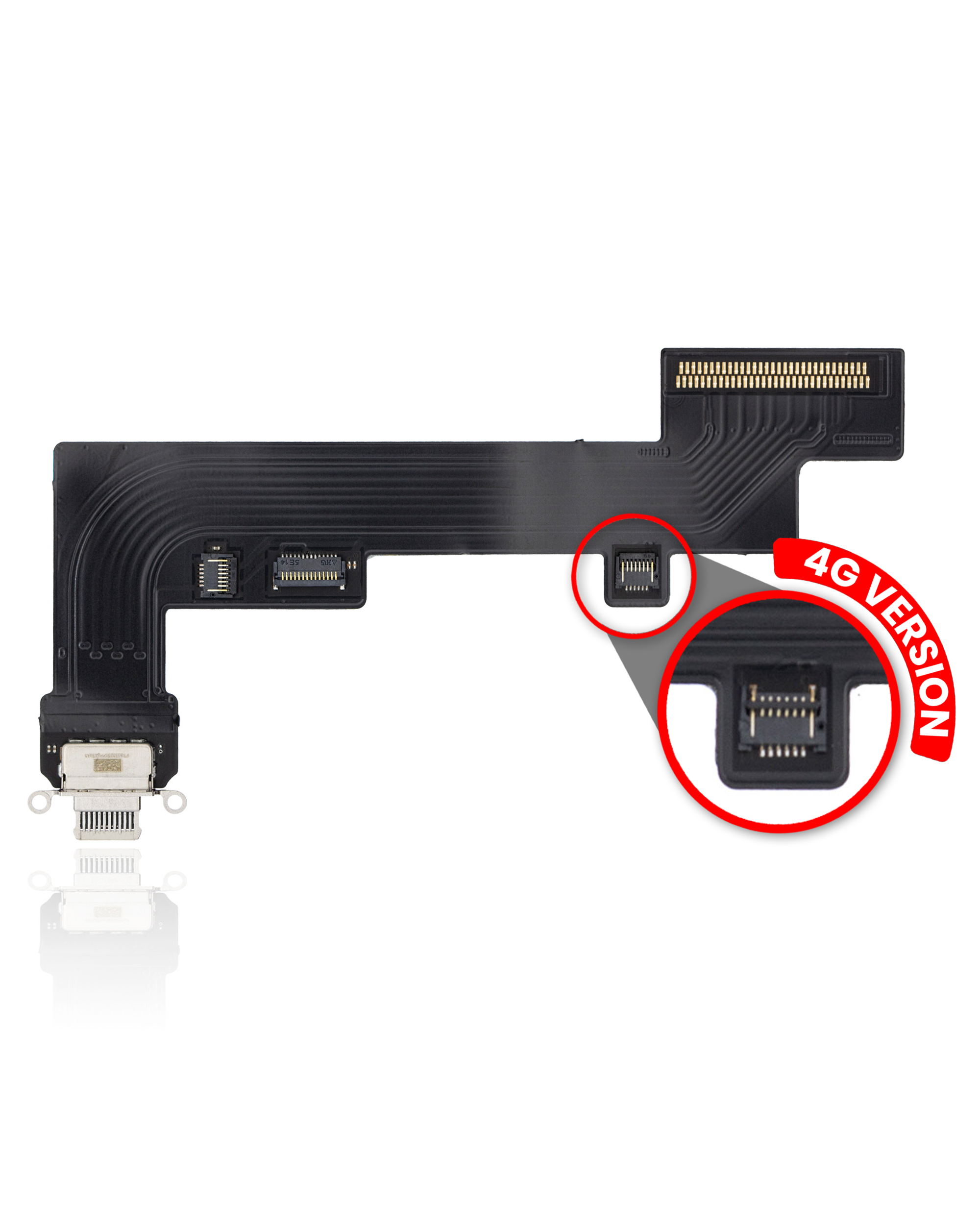 Charging Port Flex Cable Compatible For Ipad Air 4 / Ipad Air 5 (Cellular) (Aftermarket Plus) (White)