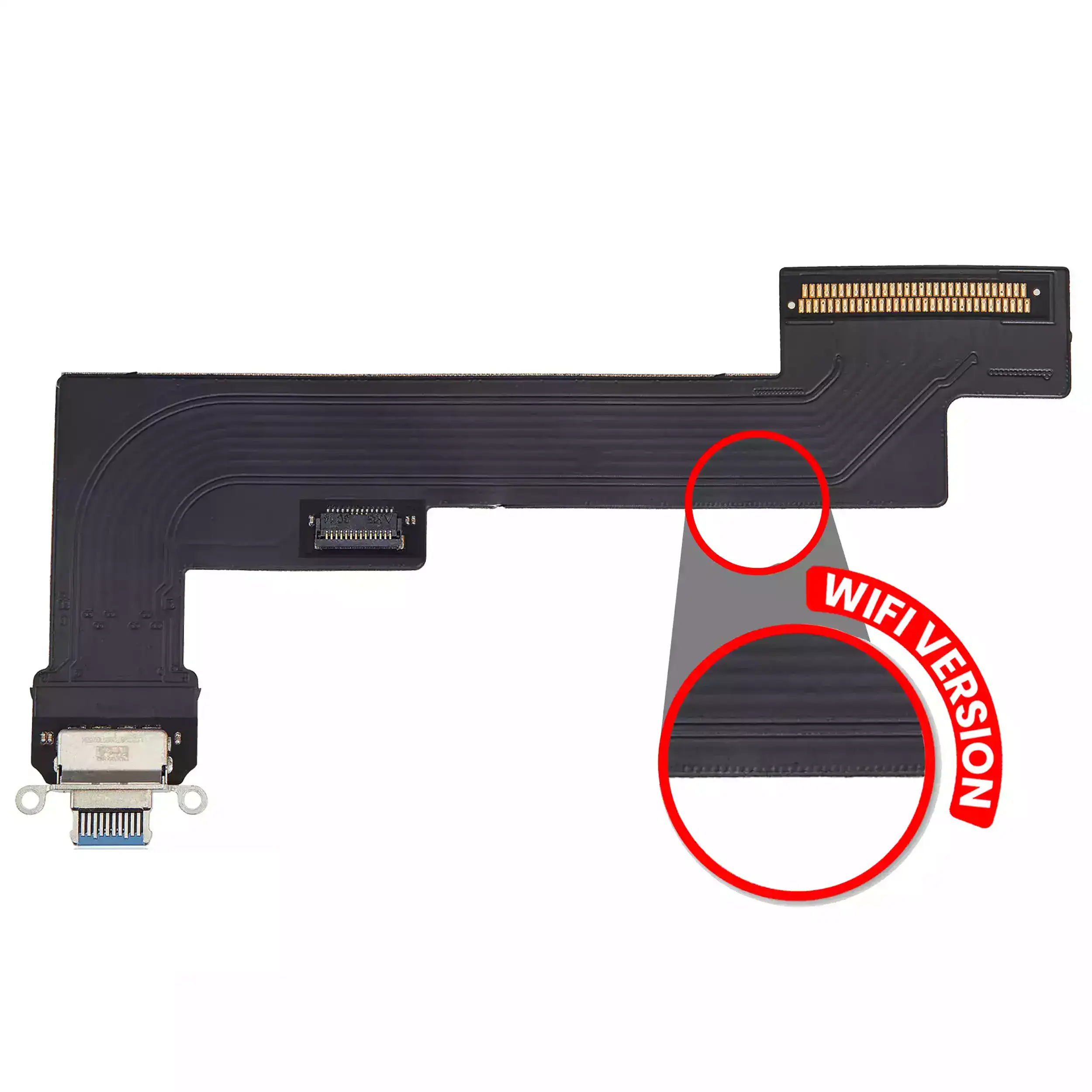 Charging Port Flex Cable Compatible For Ipad Air 5 (Wifi Only) (Aftermarket Plus) (Blue)