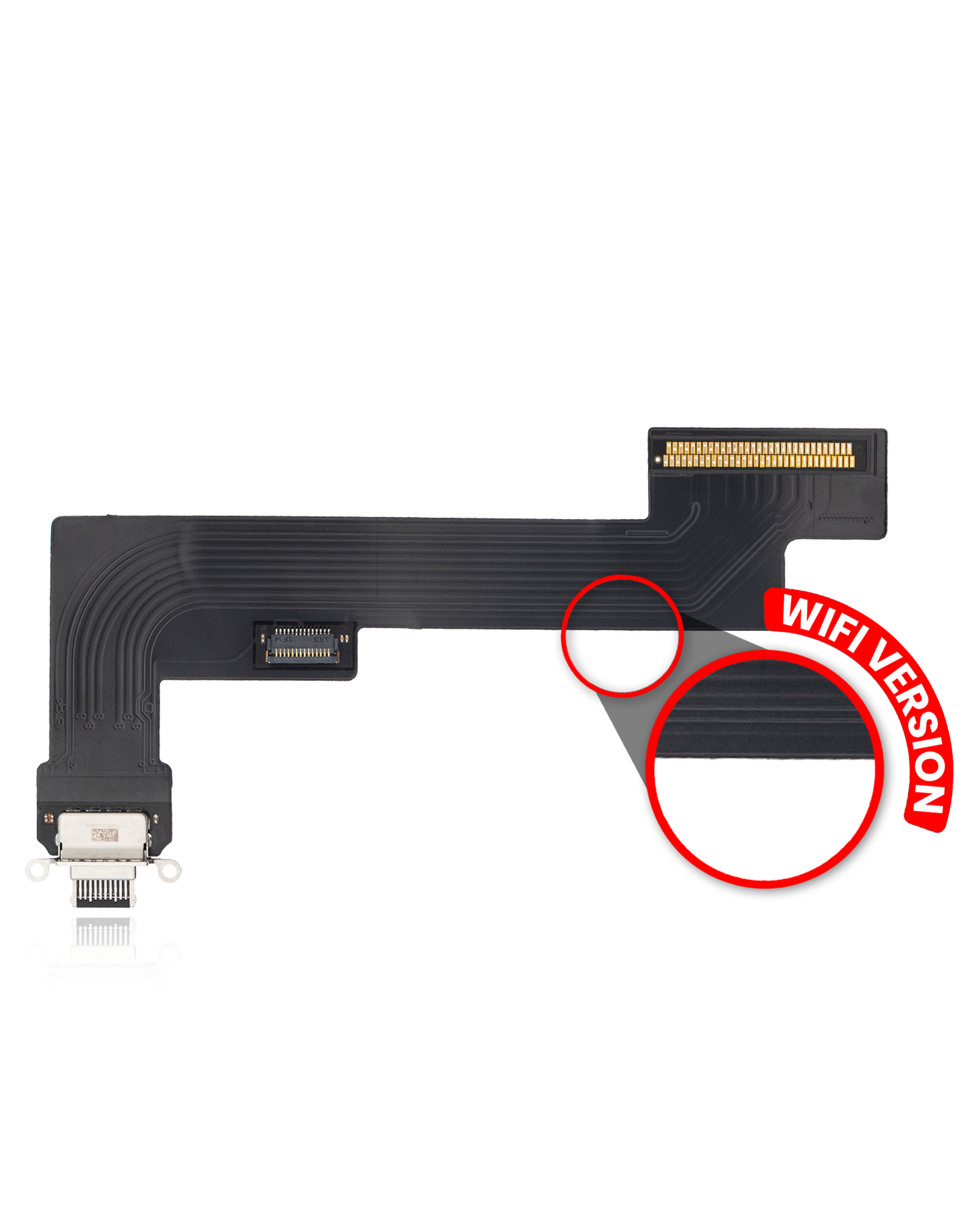 Charging Port Flex Cable Compatible For Ipad Air 4 (Wifi Only) (Aftermarket Plus) (Black)