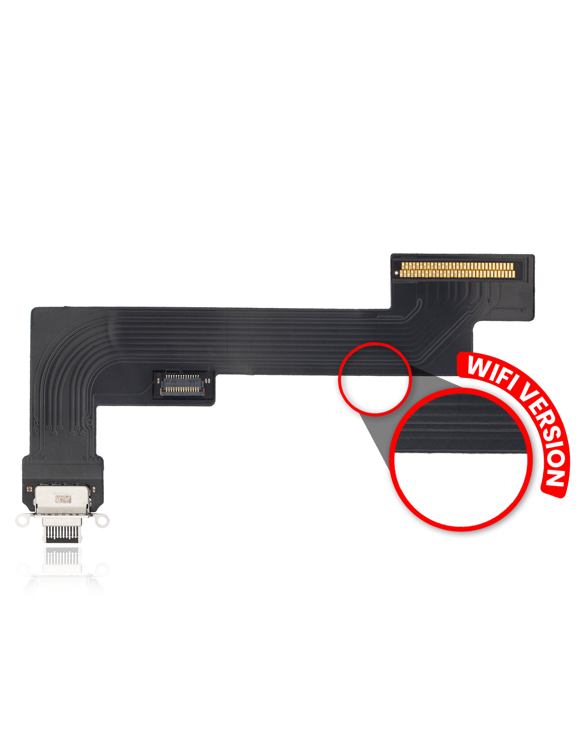 Charging Port Flex Cable Compatible For Ipad Air 4 (Wifi Only) (Premium) (Black)