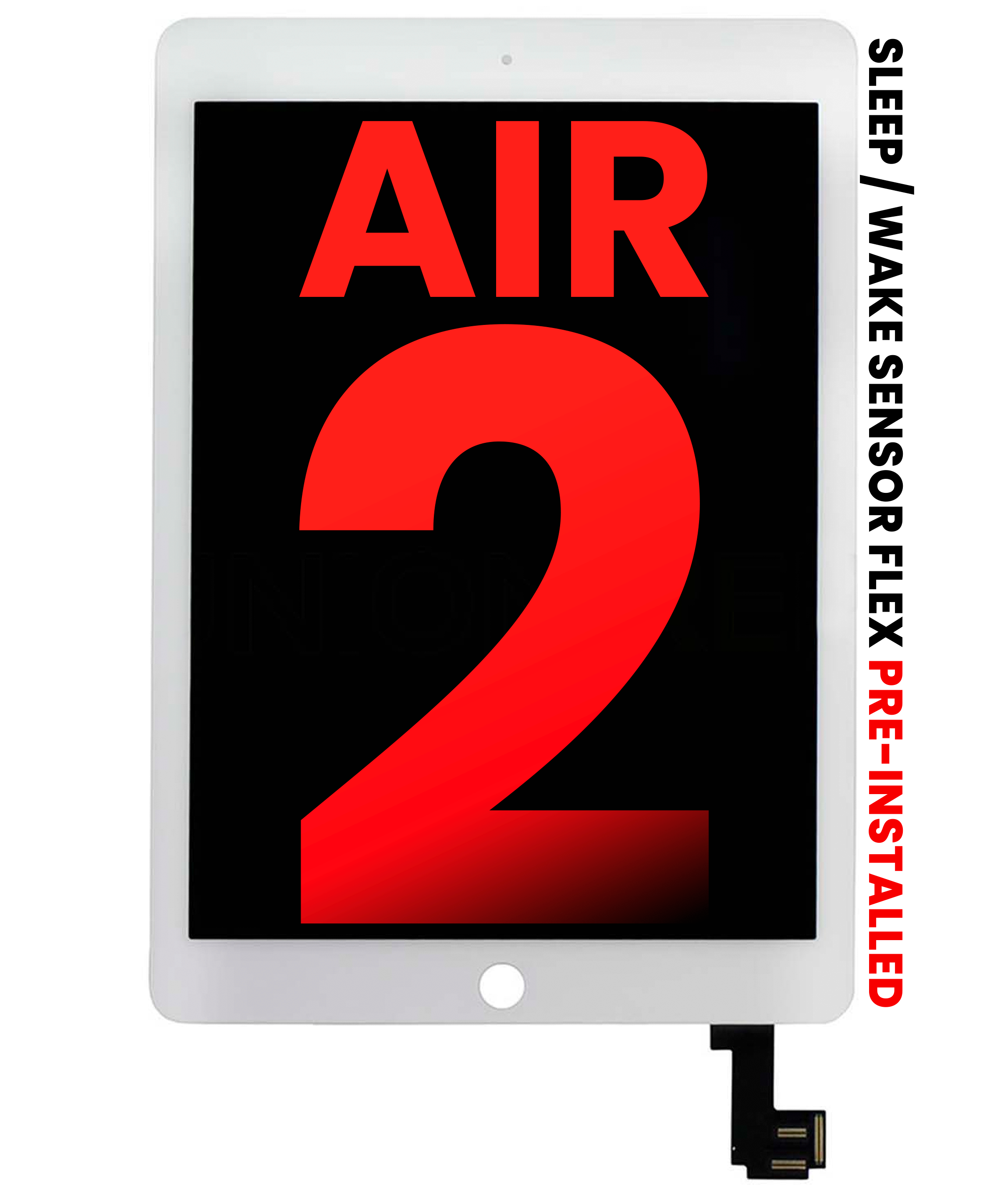 Lcd Assembly With Digitizer Compatible For Ipad Air 2 (Sleep / Wake Sensor Flex Pre-Installed) (Aftermarket Plus) (White)