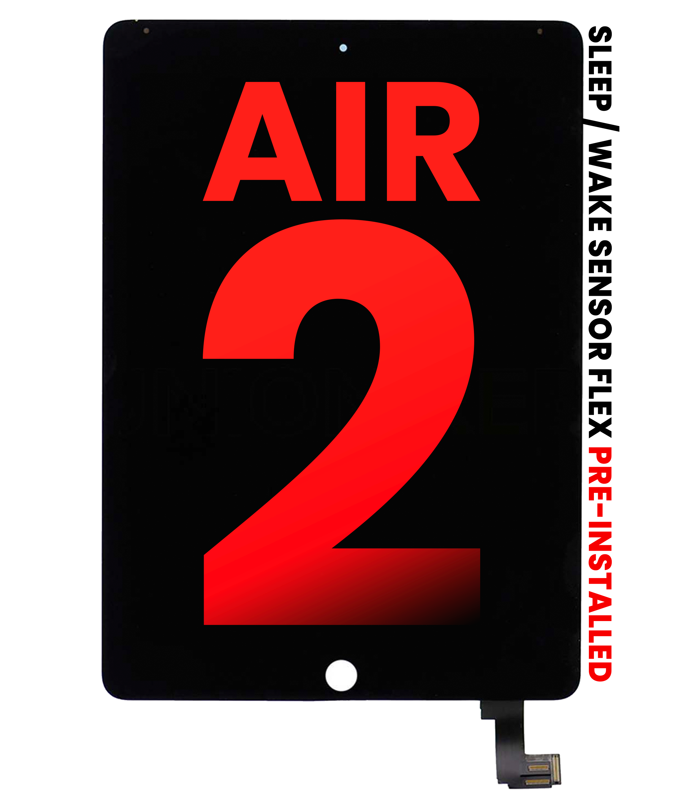Lcd Assembly With Digitizer Compatible For Ipad Air 2 (Sleep / Wake Sensor Flex Pre-Installed) (Aftermarket Plus) (Black)