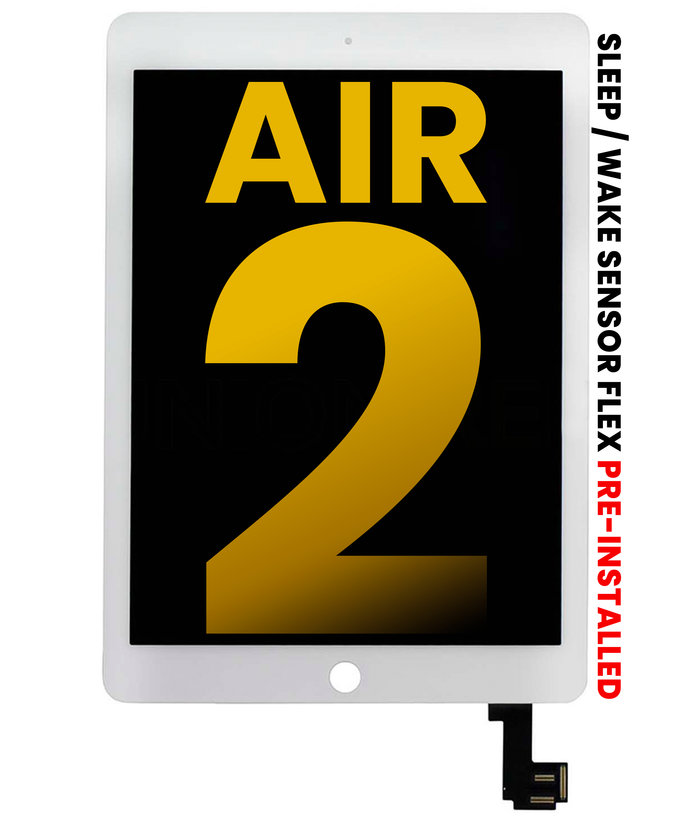 Lcd Assembly With Digitizer Compatible For Ipad Air 2 (Sleep / Wake Sensor Flex Pre-Installed) (Refurbished) (White)