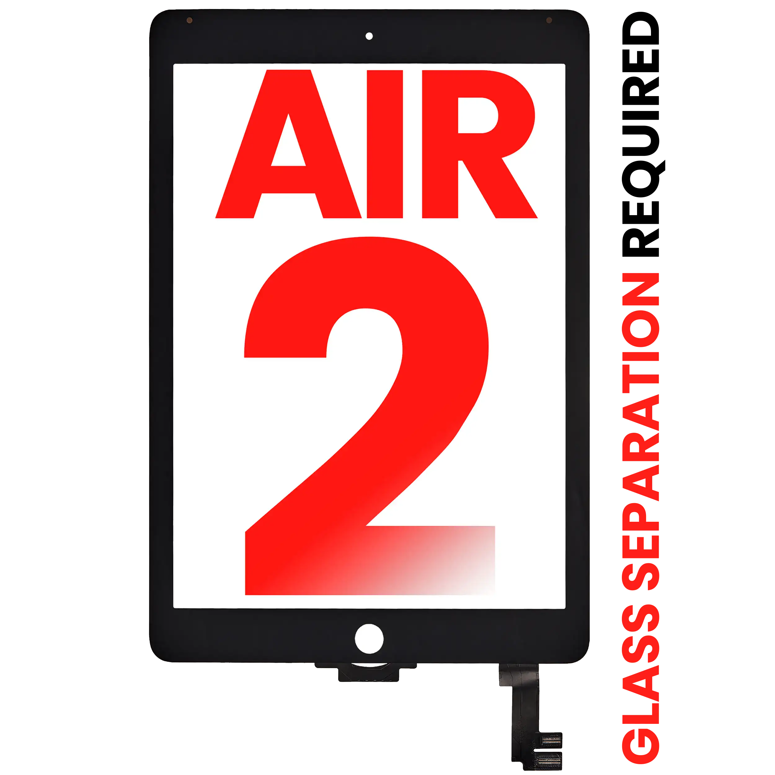 Digitizer Compatible For Ipad Air 2 (Glass Separation Required) (Aftermarket Plus) (Black)