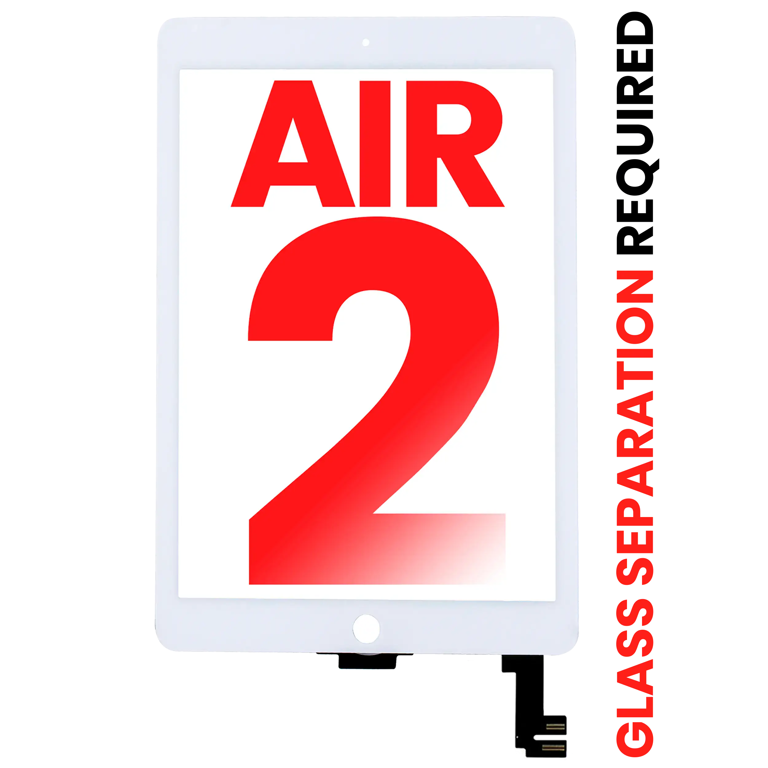 Digitizer Compatible For Ipad Air 2 (Glass Separation Required) (Aftermarket Plus) (White)