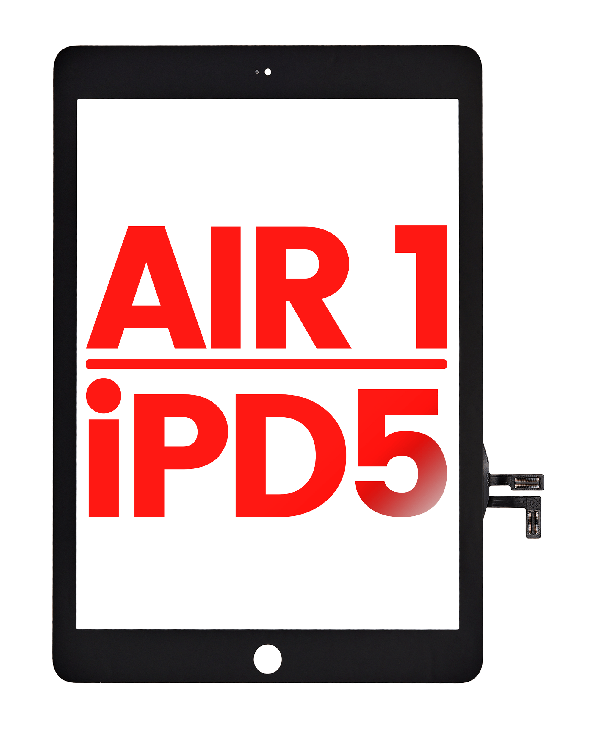 Digitizer Compatible For Ipad Air 1 / Ipad 5 (2017) (No Home Button Installed) (Aftermarket Plus) (Black)