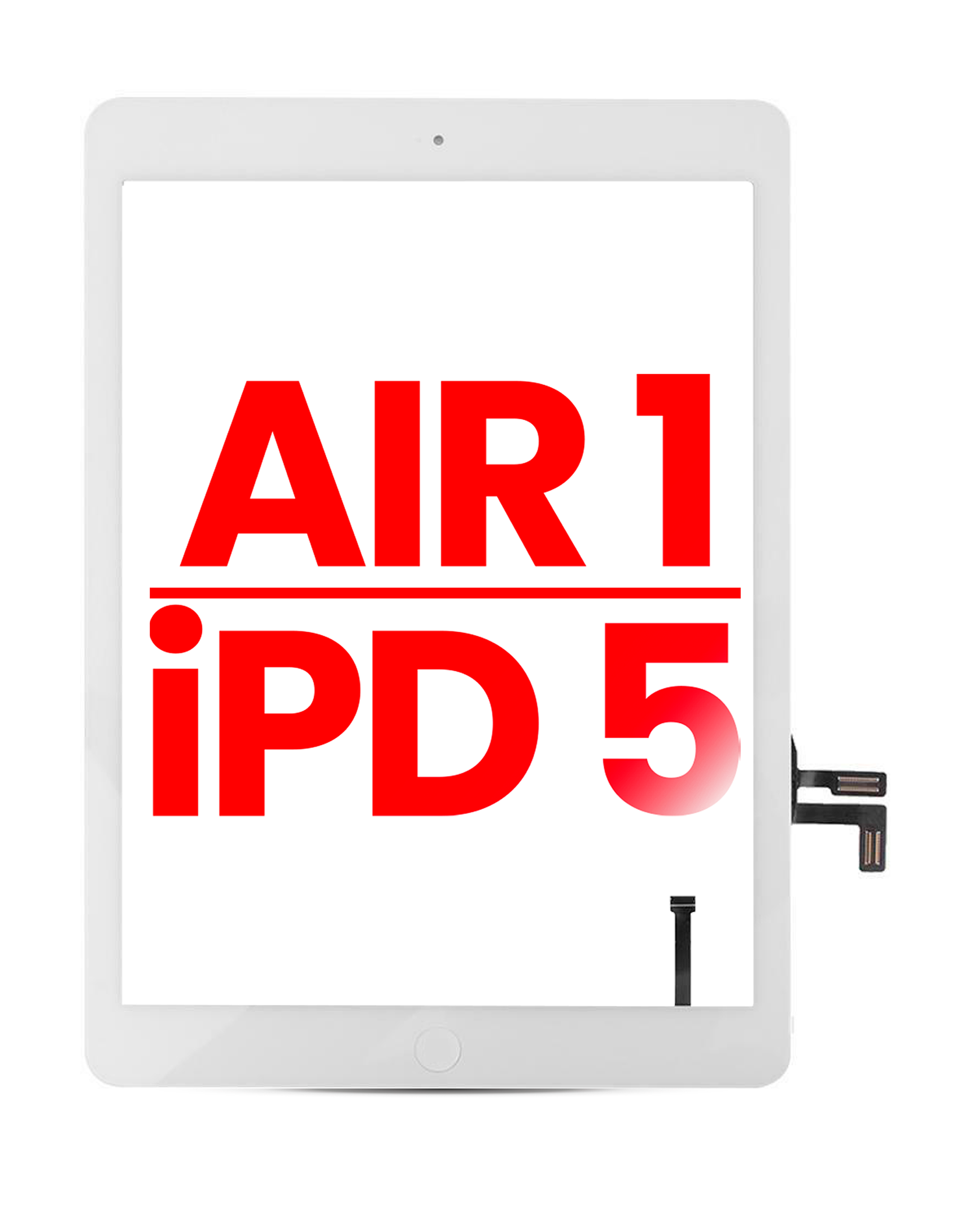 Digitizer Compatible For Ipad Air 1 / Ipad 5 (2017) (Home Button Pre-Installed Compatible For Ipad Air 1) (Aftermarket Plus) (White)