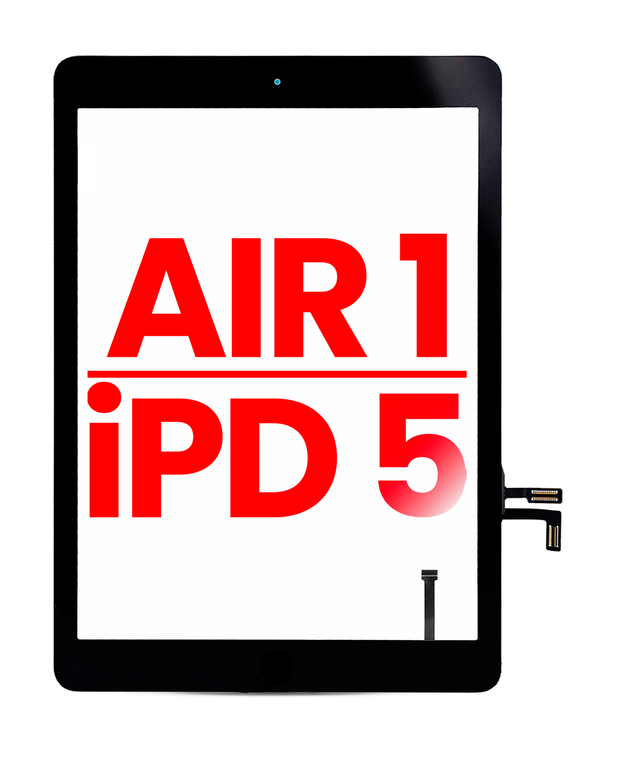 Digitizer Compatible For Ipad Air 1 / Ipad 5 (2017) (Home Button Pre-Installed Compatible For Ipad Air 1) (Aftermarket Plus) (Black)