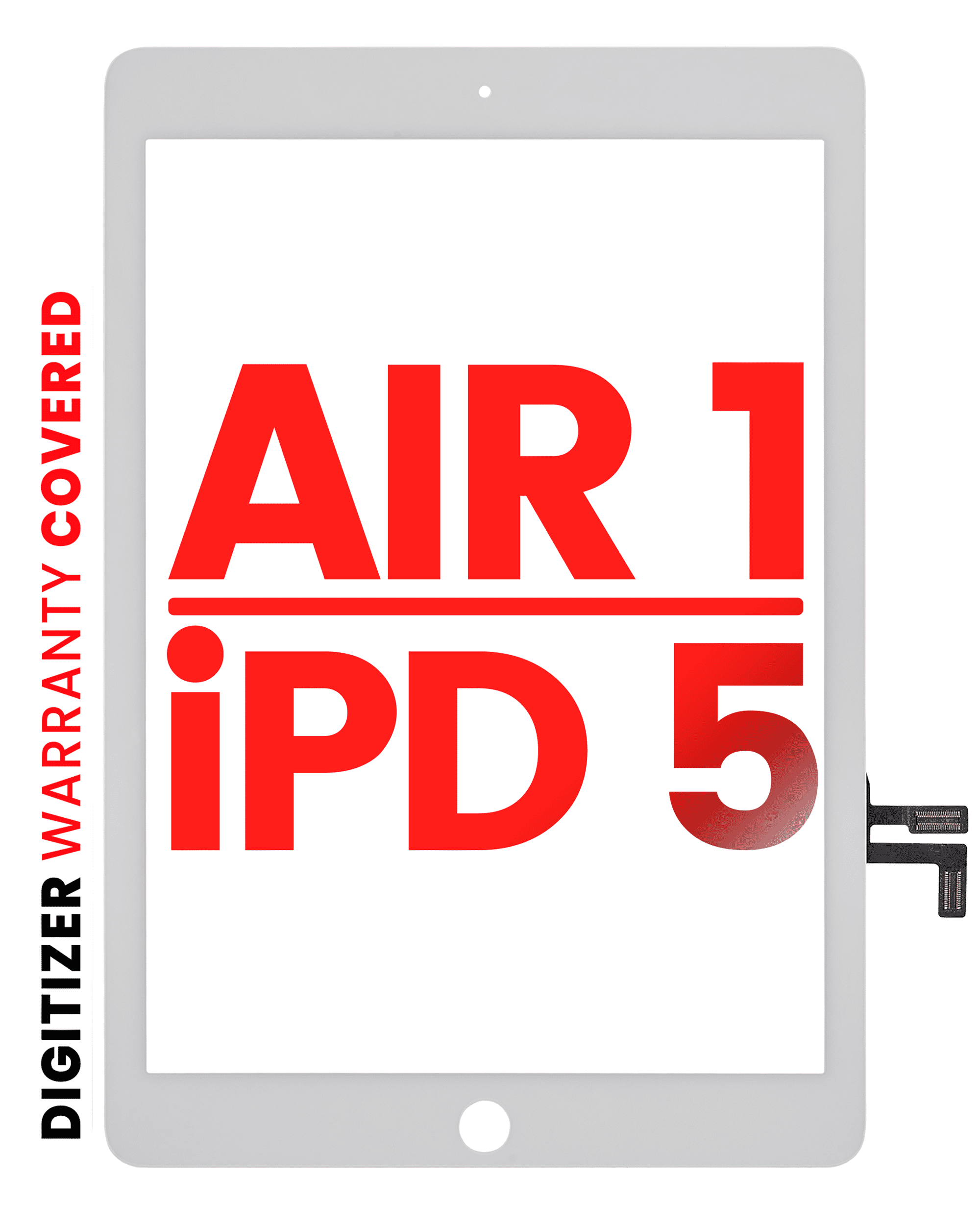 Digitizer Compatible For Ipad Air 1 / Ipad 5 (2017) (No Home Button Installed) (Aftermarket Pro: Xo7) (White)