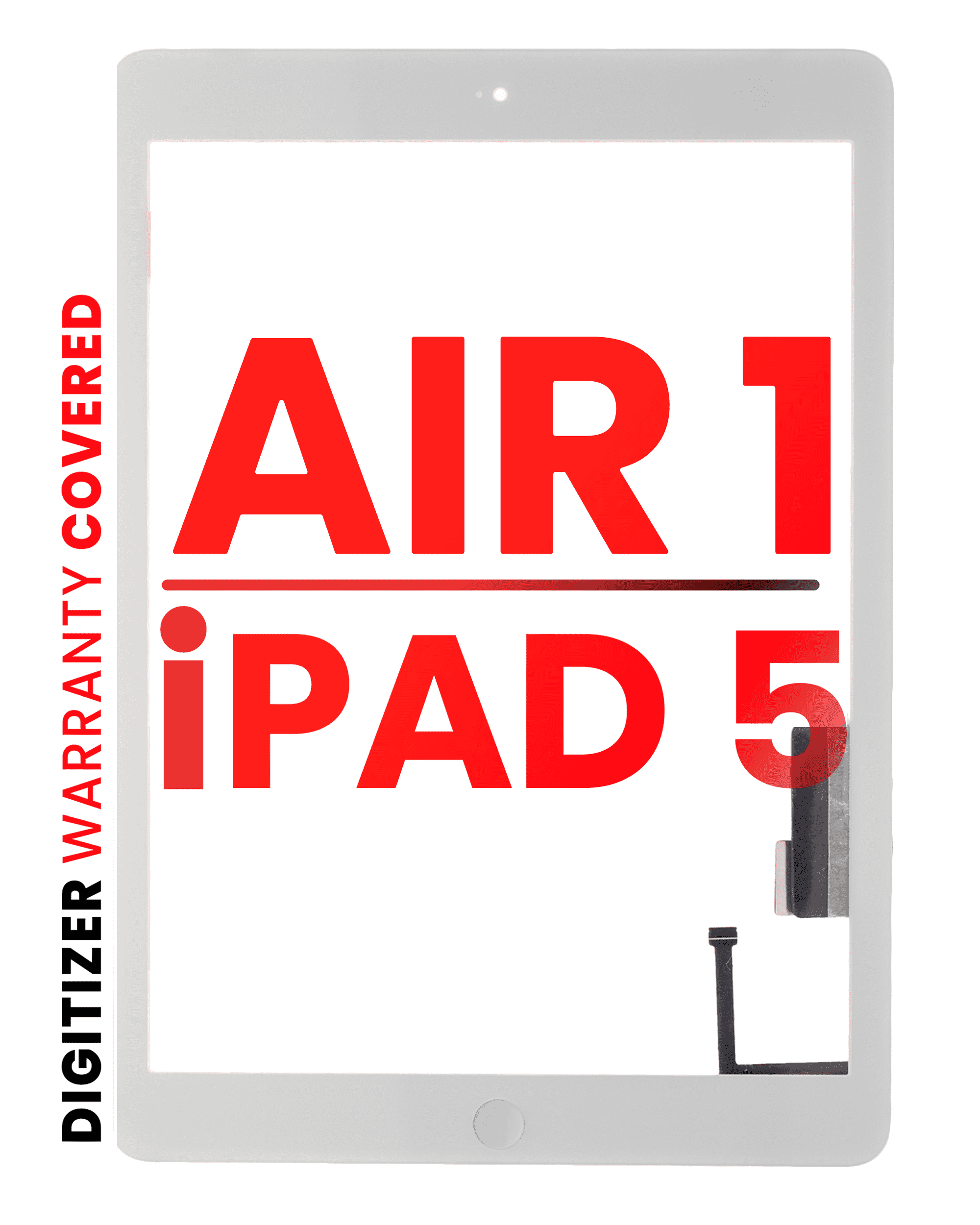 Digitizer Compatible For Ipad Air 1 / Ipad 5 (2017) (Home Button Pre-Installed Compatible For Ipad Air 1) (Aftermarket Pro: Xo7) (White)