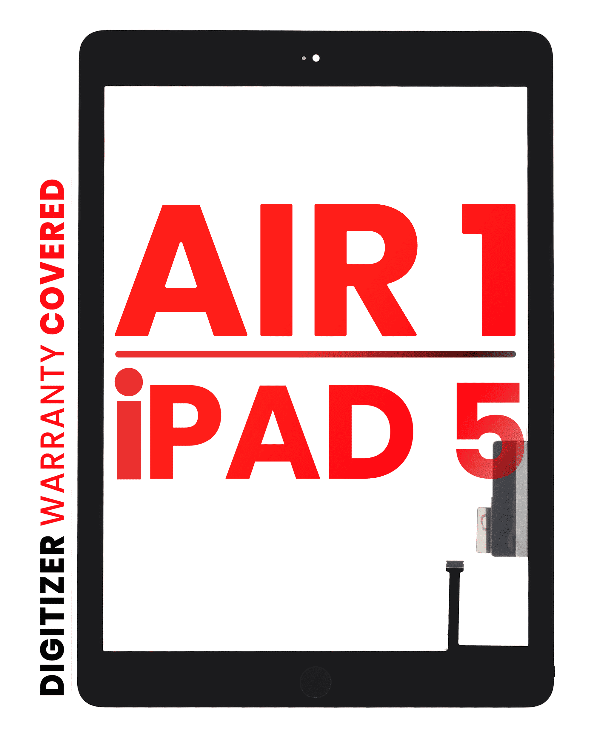 Digitizer Compatible For Ipad Air 1 / Ipad 5 (2017) (Home Button Pre-Installed Compatible For Ipad Air 1) (Aftermarket Pro: Xo7) (Black)