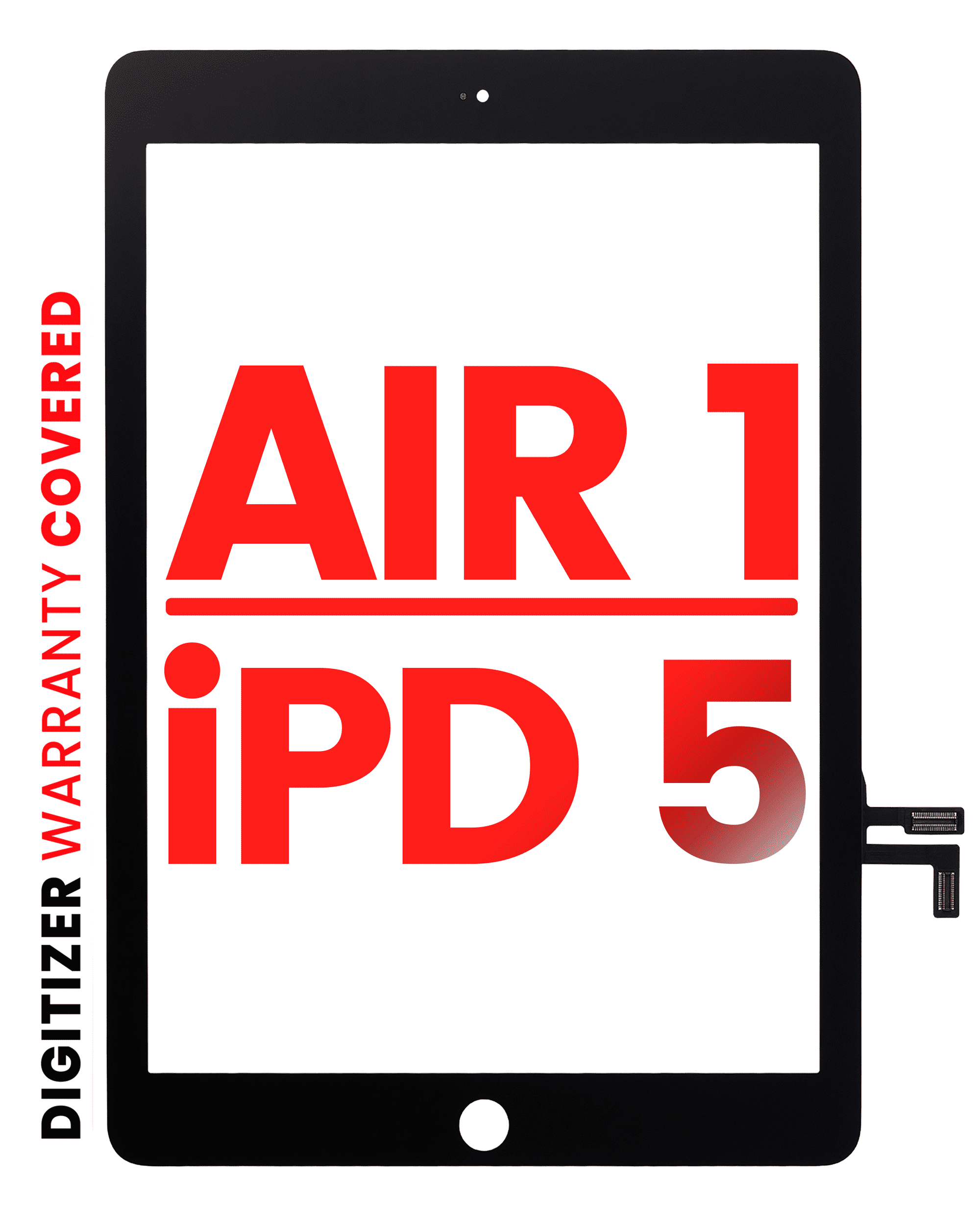 Digitizer Compatible For Ipad Air 1 / Ipad 5 (2017) (No Home Button Installed) (Aftermarket Pro: Xo7) (Black)