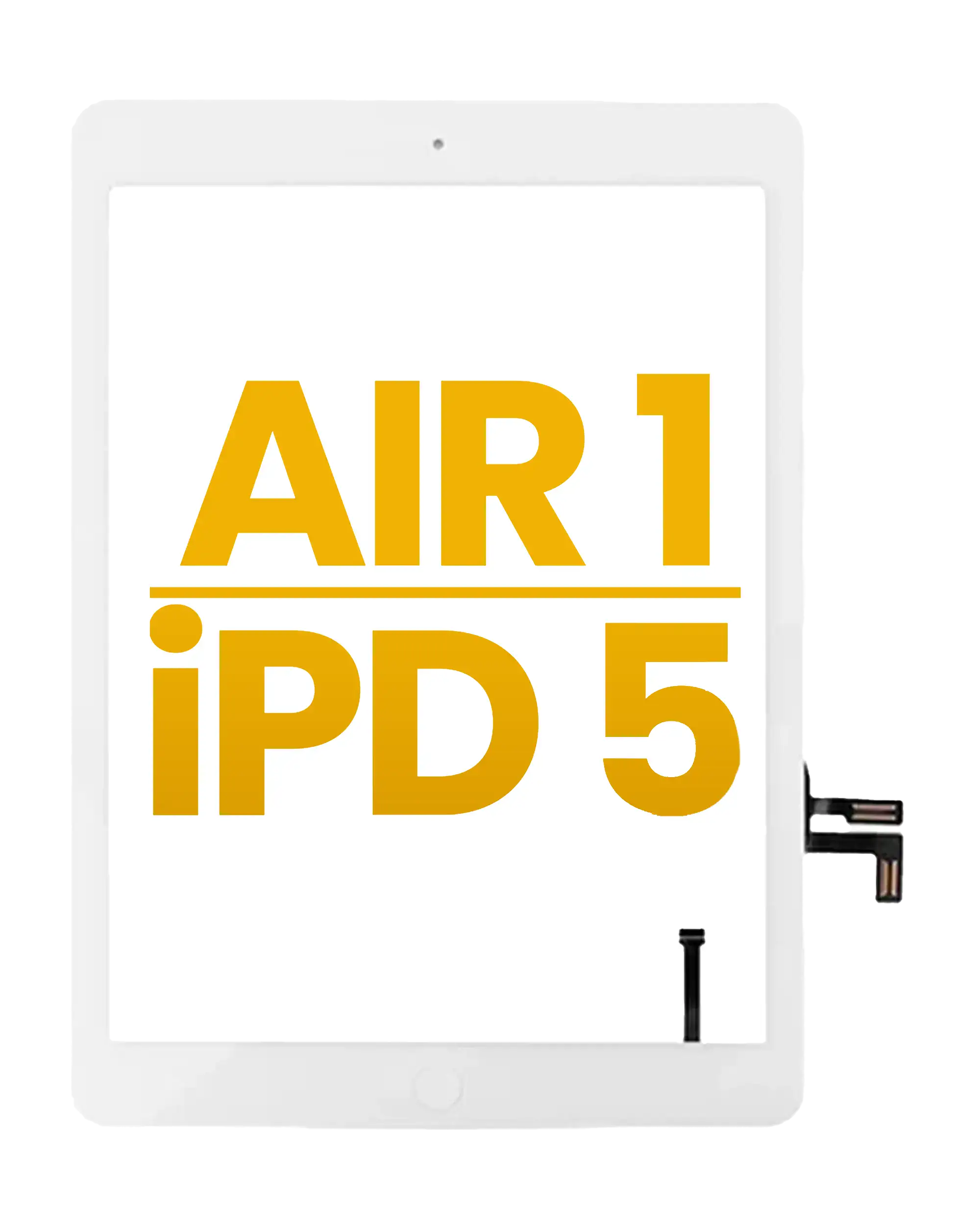 Digitizer Compatible For Ipad Air 1 / Ipad 5 (2017) (Home Button Pre-Installed Compatible For Ipad Air 1) (Premium) (White)