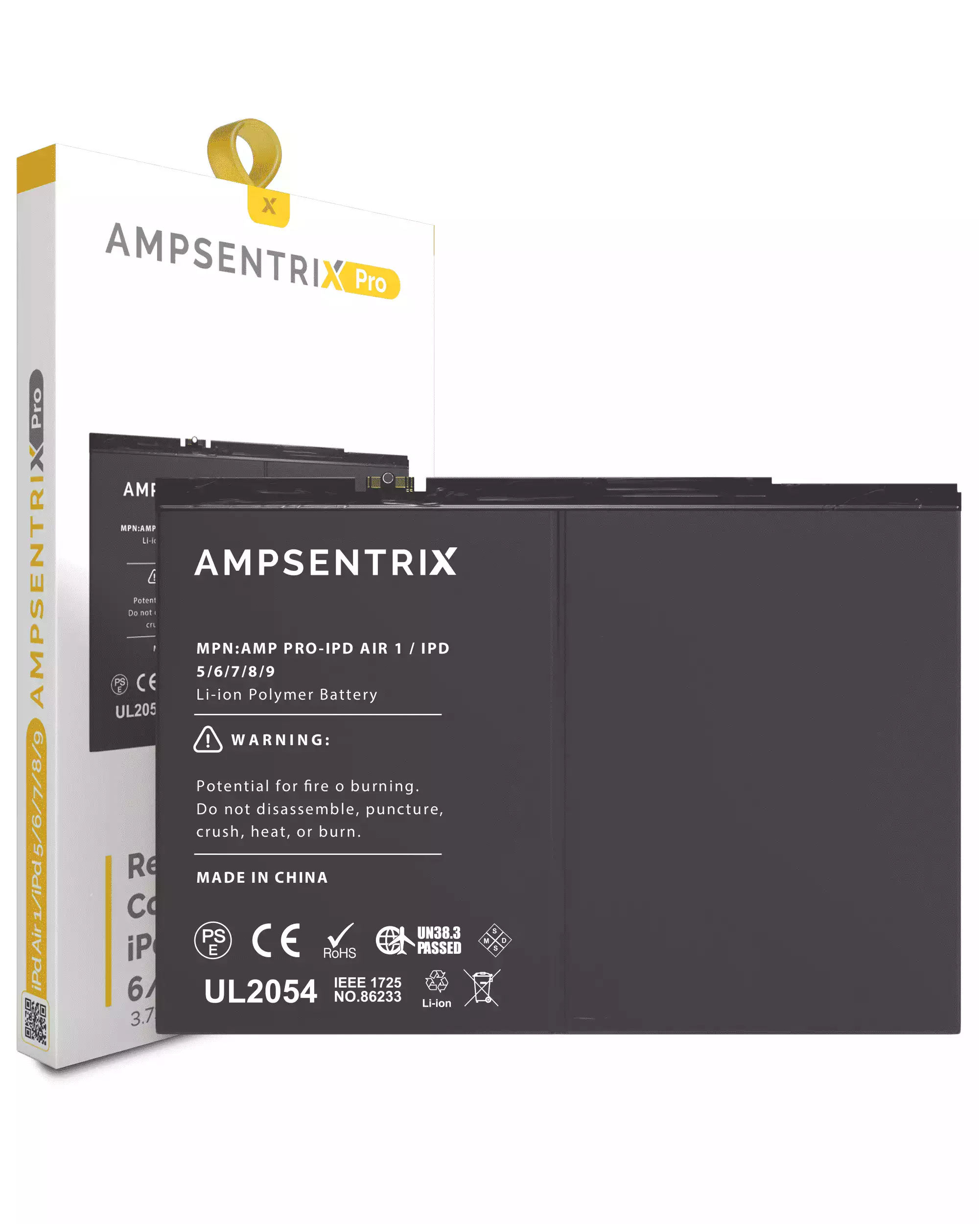 Replacement Battery Compatible For Ipad Air 1 / Ipad 5 (2017) / Ipad 6 (2018) / Ipad 7 (2019) / Ipad 8 (2020) / Ipad 9 (2021) (Ampsentrix Pro)
