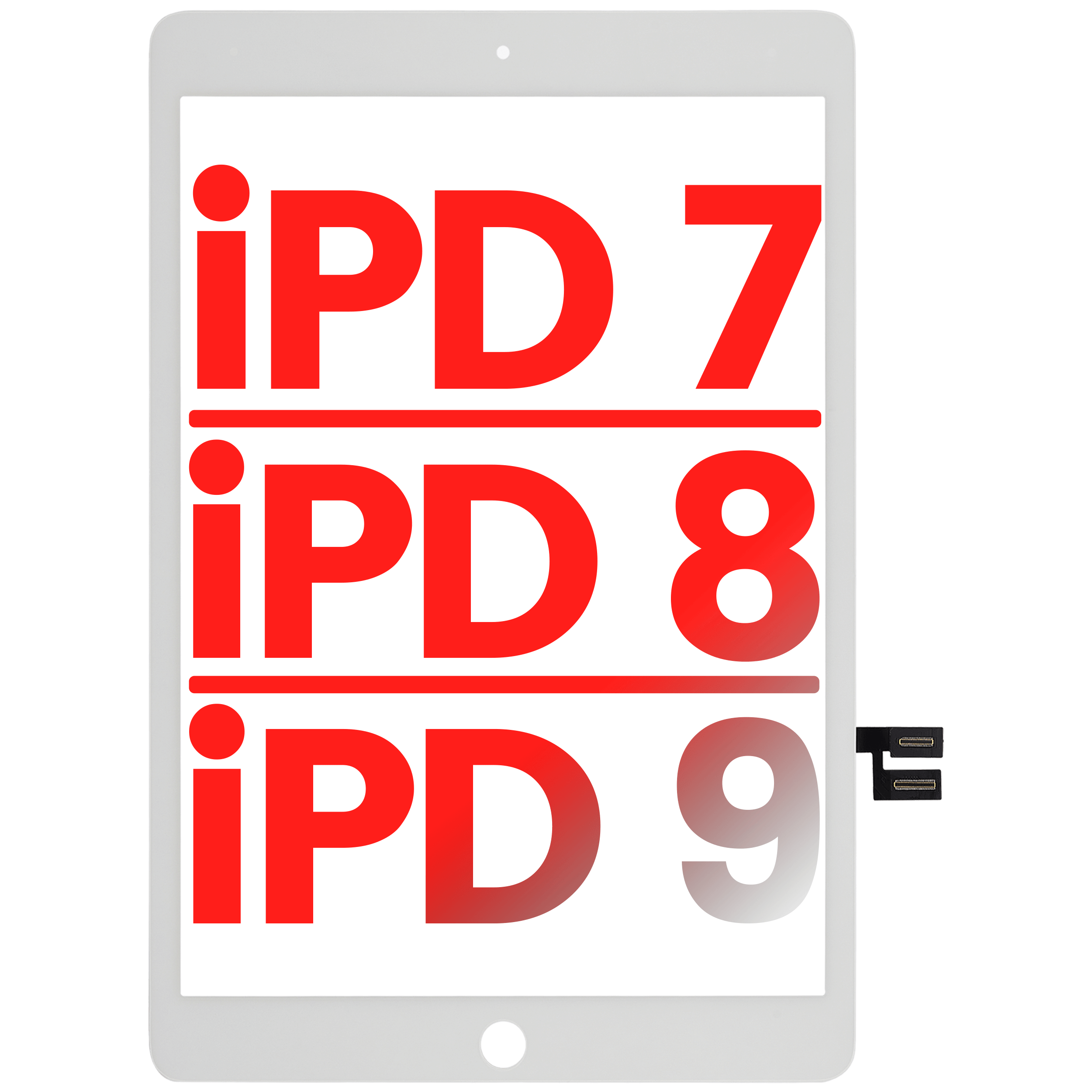 Digitizer Compatible For Ipad 7 (2019) / Ipad 8 (2020) / Ipad 9 (2021) (Aftermarket Plus) (White)