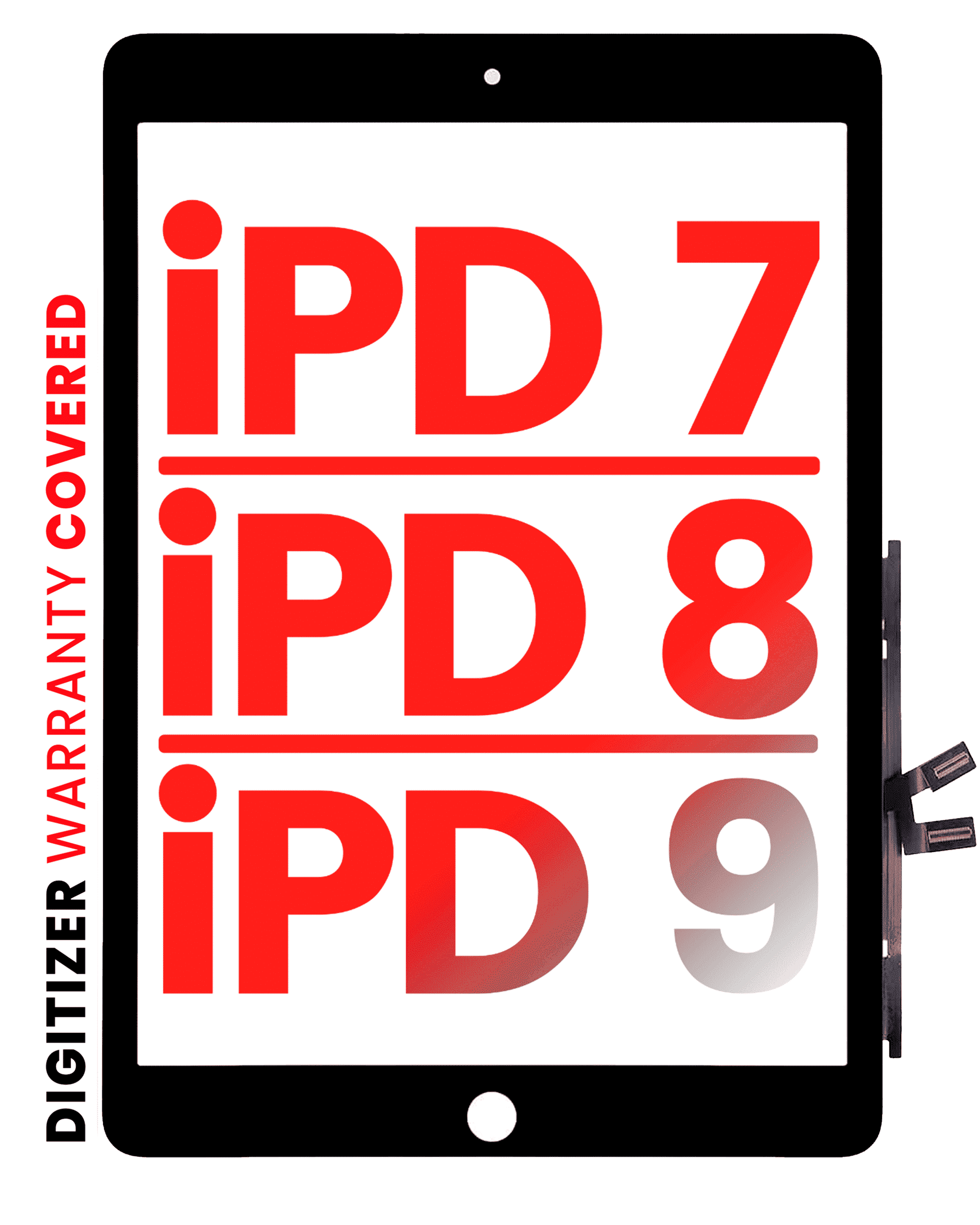Digitizer Compatible For Ipad 7 (2019) / Ipad 8 (2020) / Ipad 9 (2021) (Aftermarket Pro: Xo7) (Black)