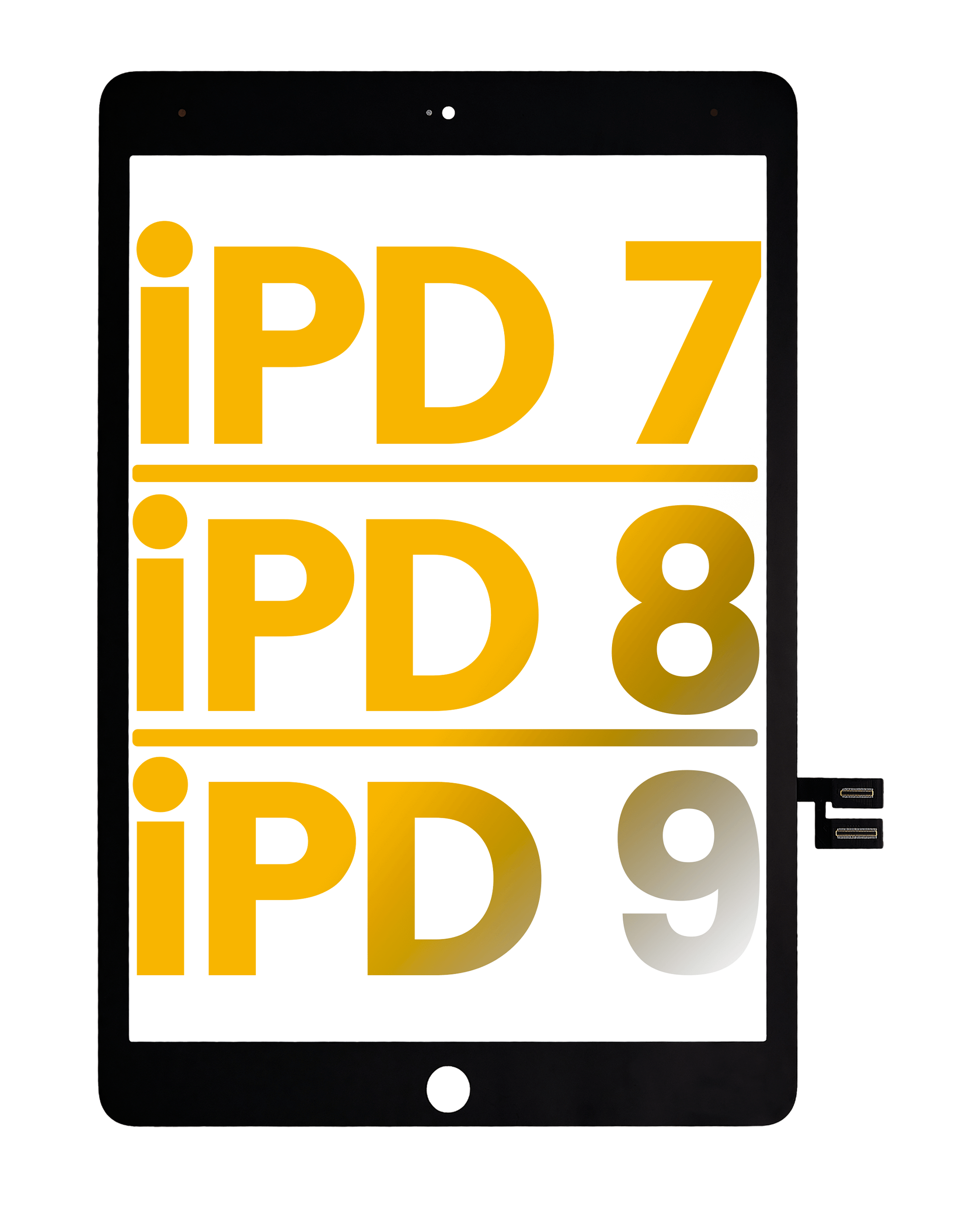 Digitizer Compatible For Ipad 7 (2019) / Ipad 8 (2020) / Ipad 9 (2021) (Premium) (Black)