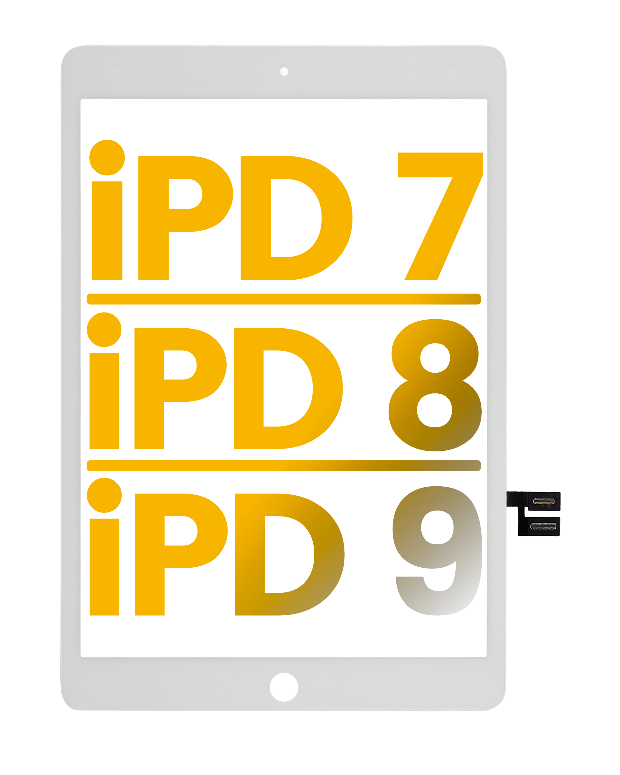 Digitizer Compatible For Ipad 7 (2019) / Ipad 8 (2020) / Ipad 9 (2021) (Premium) (White)