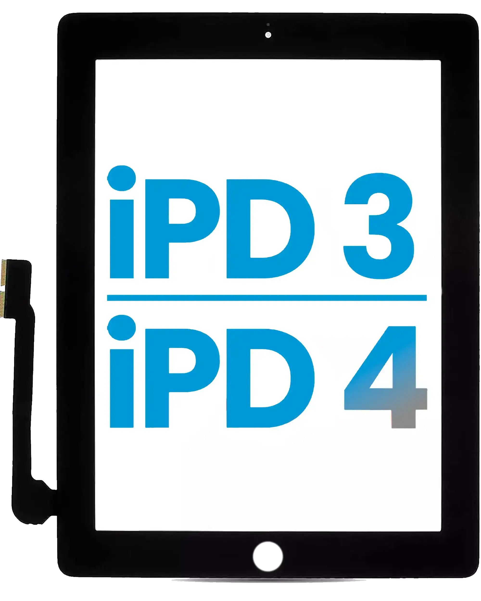 Digitizer Compatible For Ipad 3 / Ipad 4 (Aftermarket) (Black)