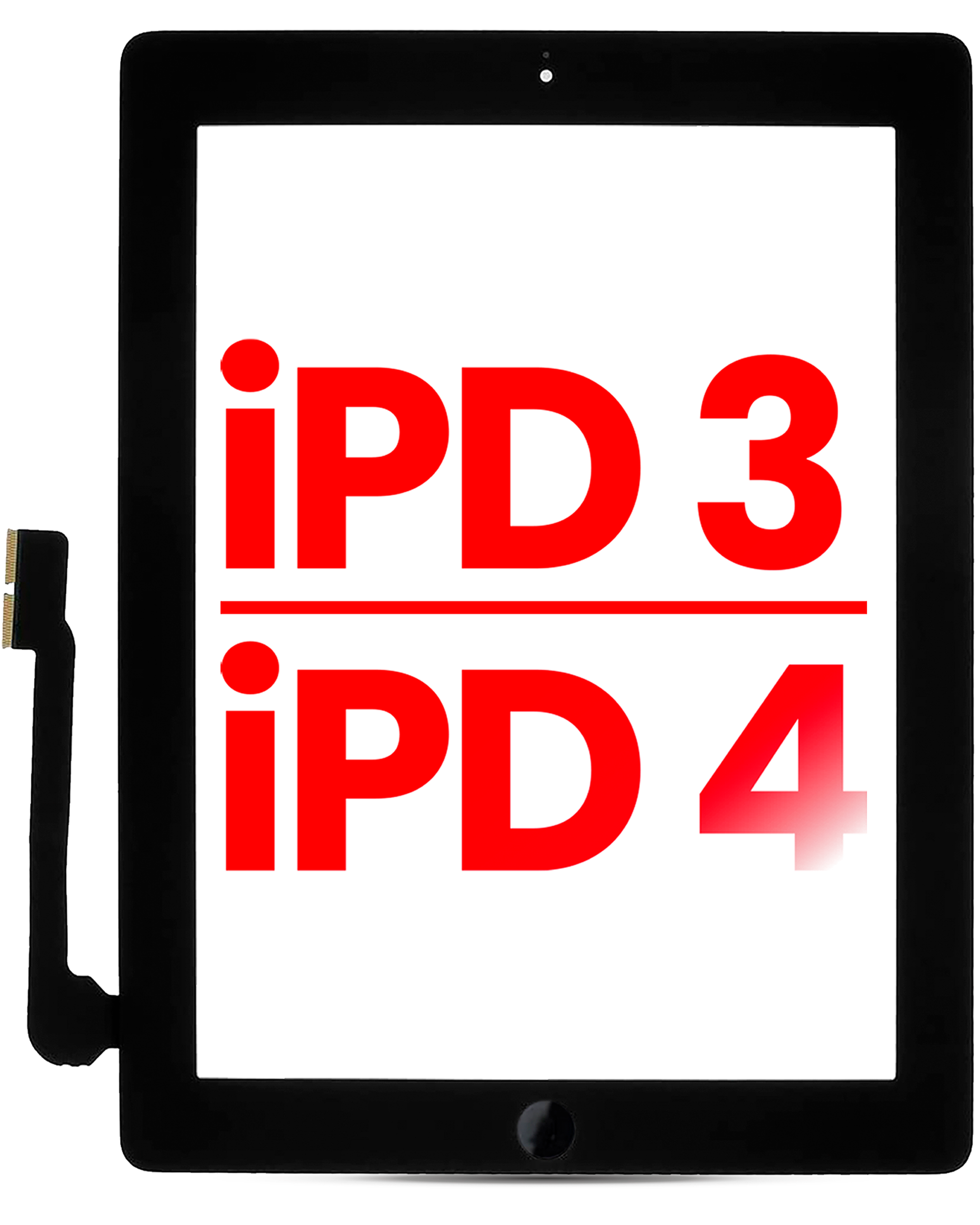 Digitizer Compatible For Ipad 3 / Ipad 4 (Home Button Pre-Installed Compatible For Ipad 4) (Aftermarket Plus) (Black)