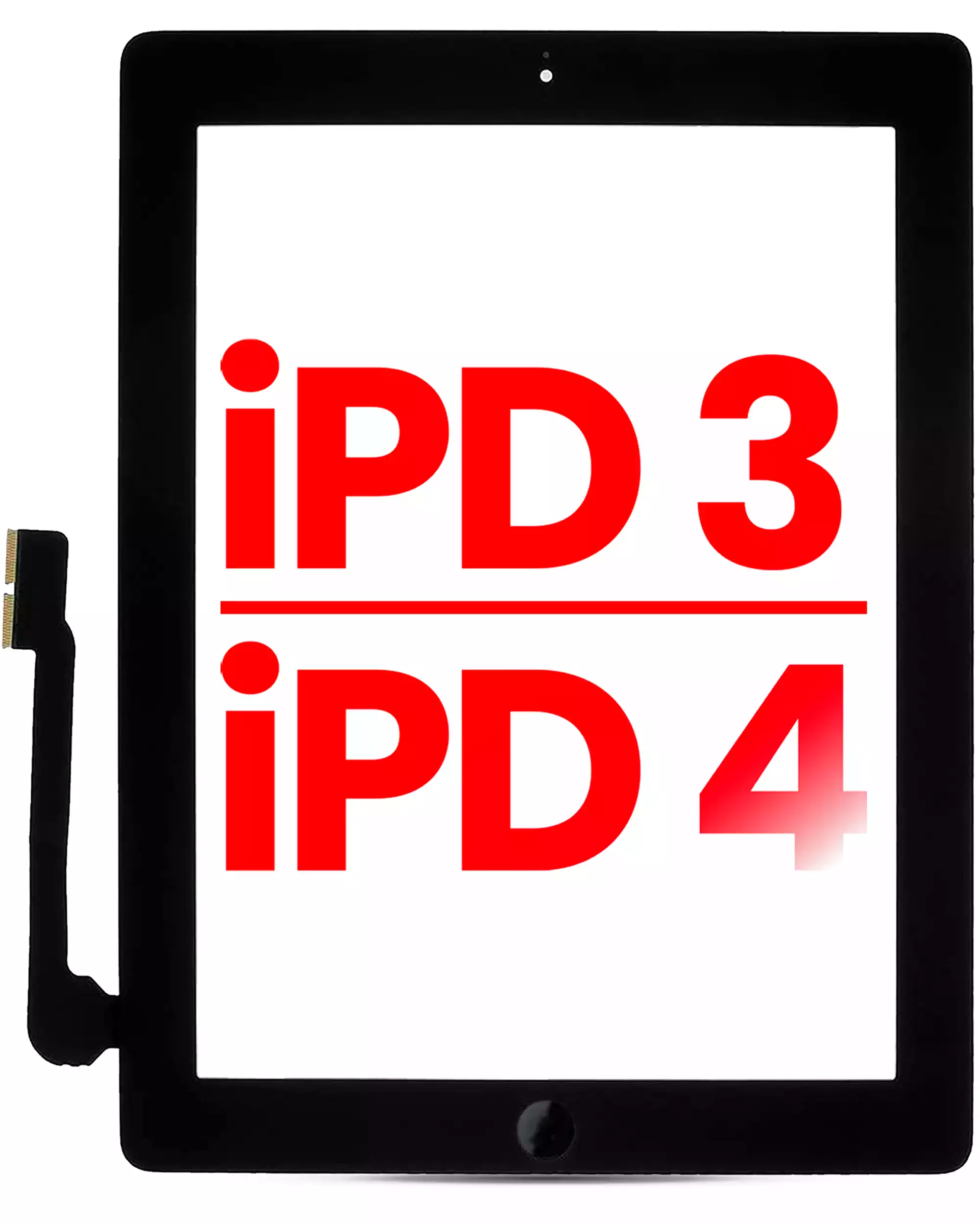 Digitizer Compatible For Ipad 3 / Ipad 4 (Home Button Pre-Installed Compatible For Ipad 3) (Aftermarket Plus) (Black)
