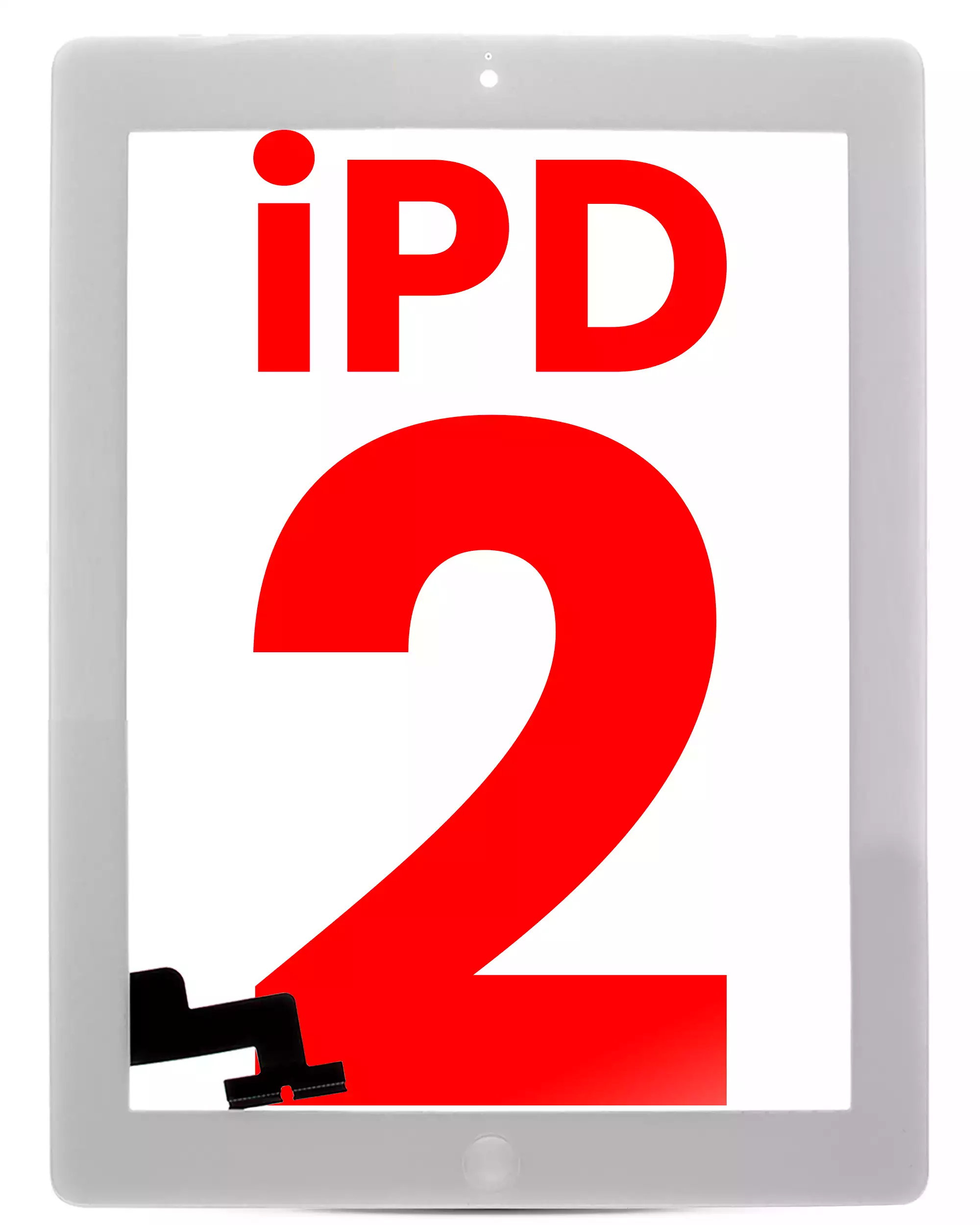 Digitizer Compatible For Ipad 2 (Home Button Pre-Installed) (Aftermarket Plus) (White)