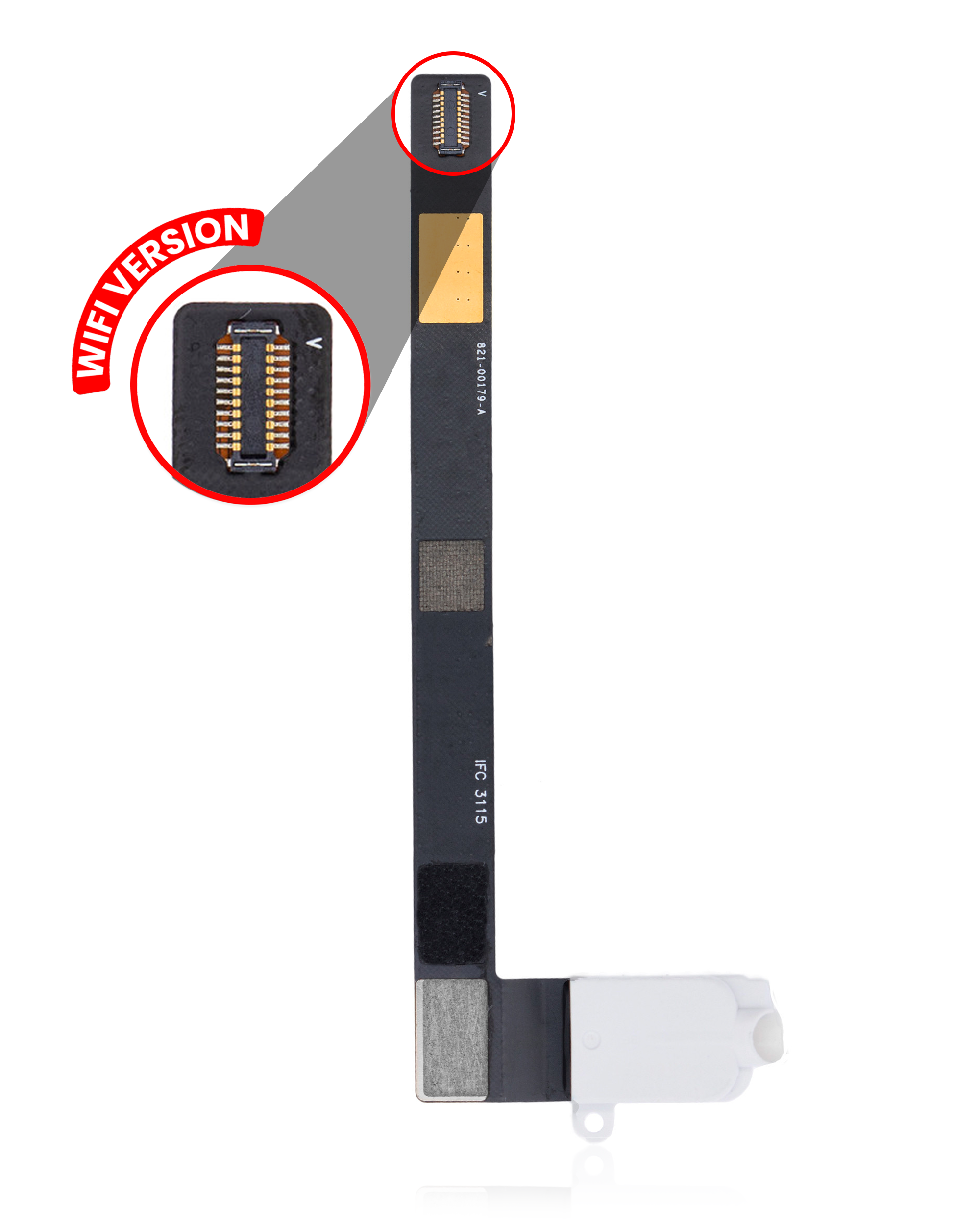 Headphone Jack With Flex Cable Compatible For Ipad Mini 4 (Wifi Only) (White)