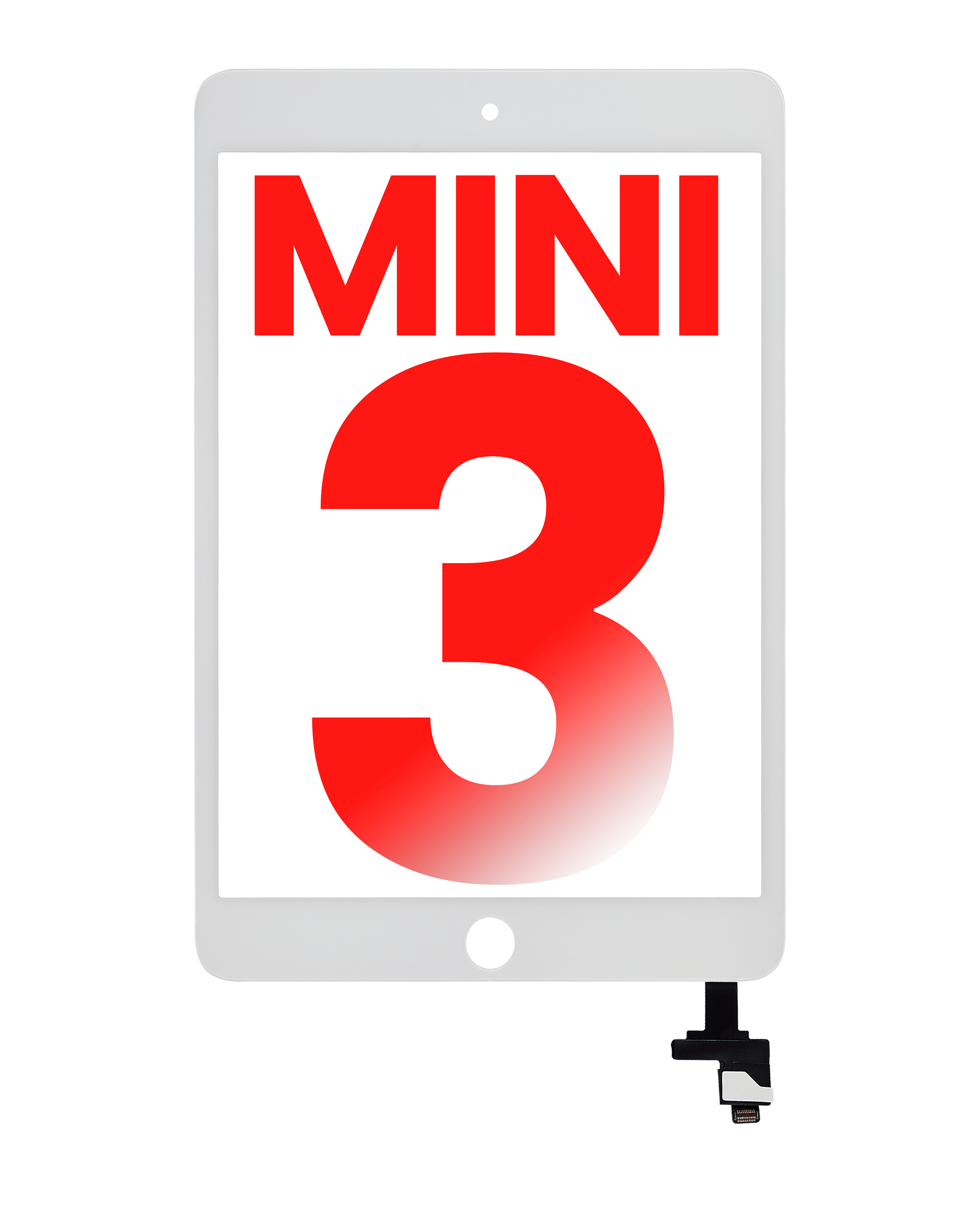 Digitizer With Ic Chip Compatible For Ipad Mini 3 (No Home Button Installed) (Aftermarket Plus) (White)