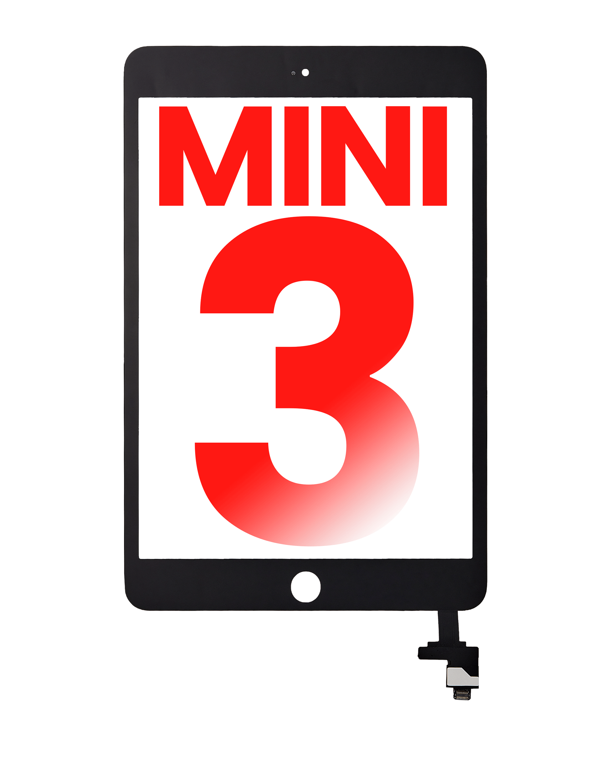 Digitizer With Ic Chip Compatible For Ipad Mini 3 (No Home Button Installed) (Aftermarket Plus) (Black)