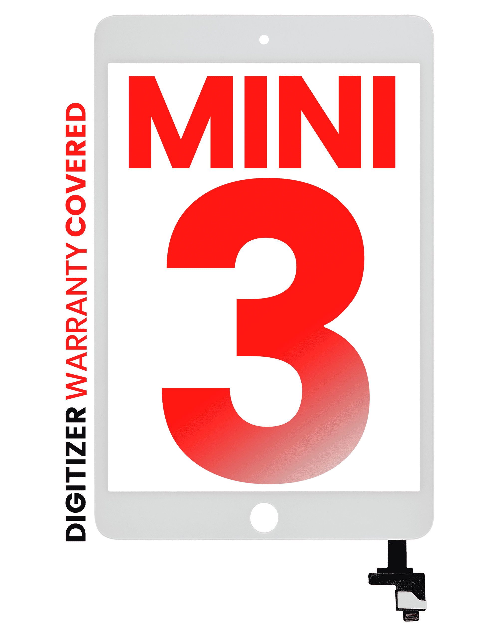 Digitizer With Ic Chip Compatible For Ipad Mini 3 (No Home Button Installed) (Aftermarket Pro: Xo7) (White)
