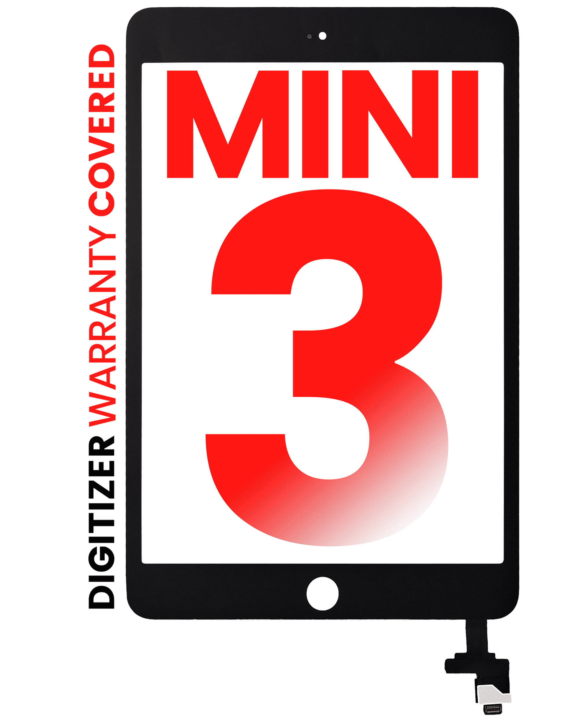 Digitizer With Ic Chip Compatible For Ipad Mini 3 (No Home Button Installed) (Aftermarket Pro: Xo7) (Black)
