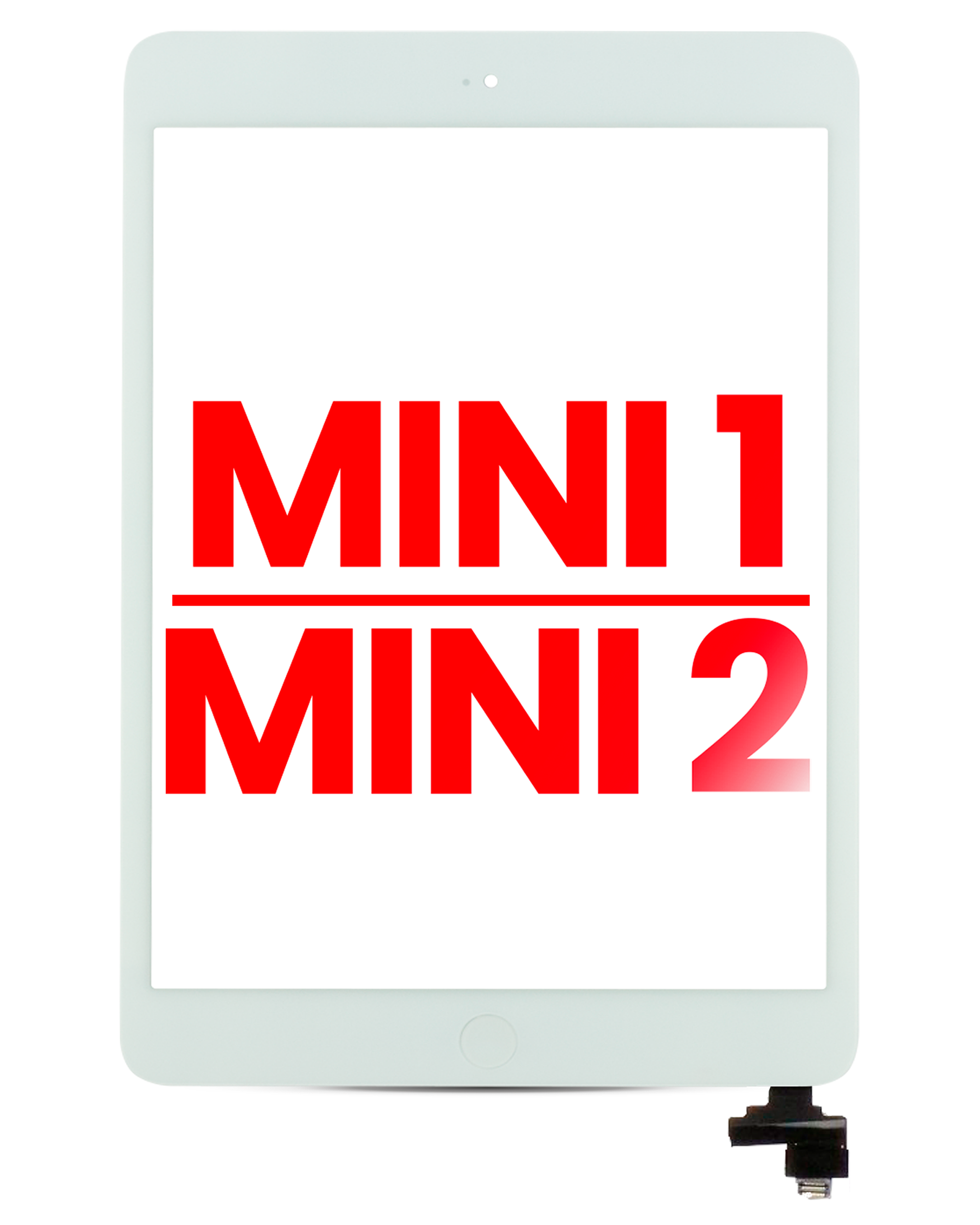 Digitizer With Ic Chip & Home Button Pre-Installed Compatible For Ipad Mini 1 / Ipad Mini 2 (Aftermarket Plus) (White)