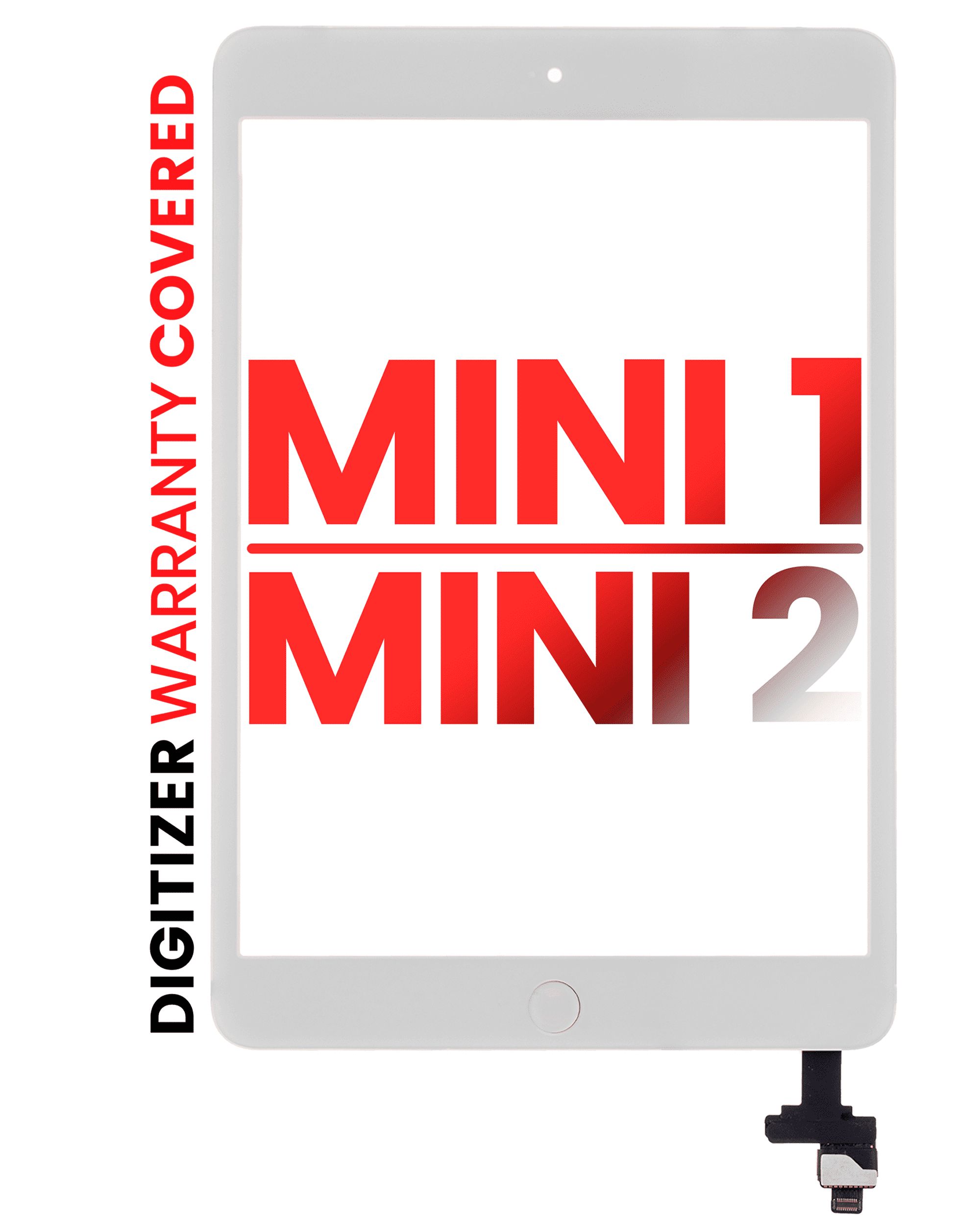 Digitizer With Ic Chip & Home Button Pre-Installed Compatible For Ipad Mini 1 / Ipad Mini 2 (Aftermarket Pro: Xo7) (White)