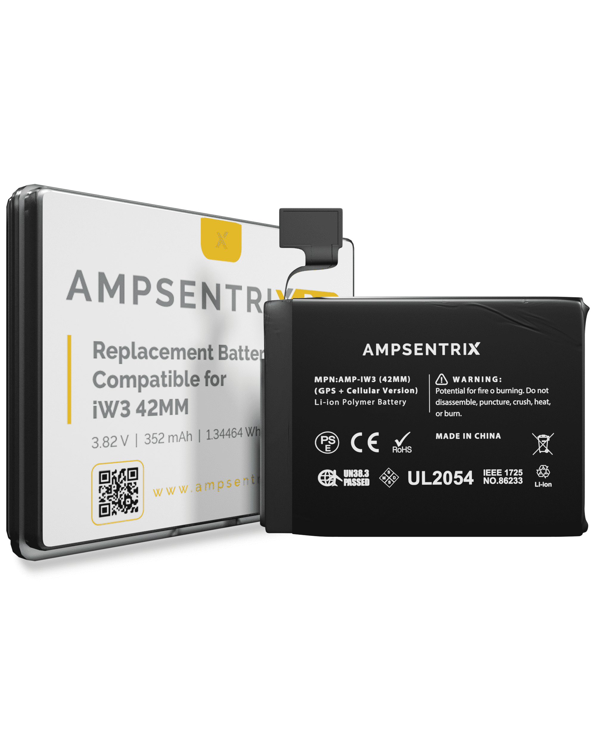 Replacement Battery Compatible For Watch Series 3 (42Mm) (Gps + Cellular Version) (Ampsentrix Pro)