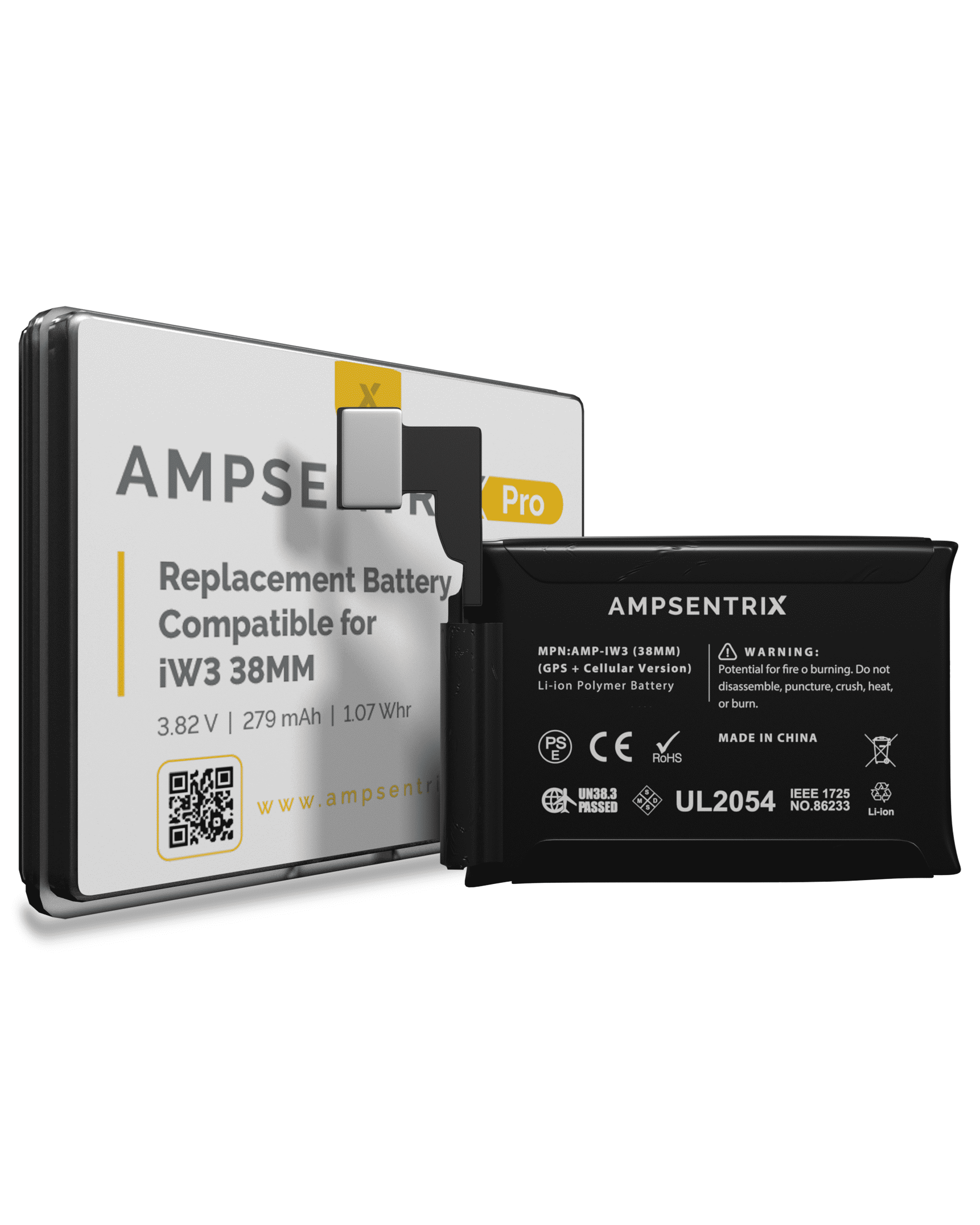 Replacement Battery Compatible For Watch Series 3 (38Mm) (Gps + Cellular Version) (Ampsentrix Pro)