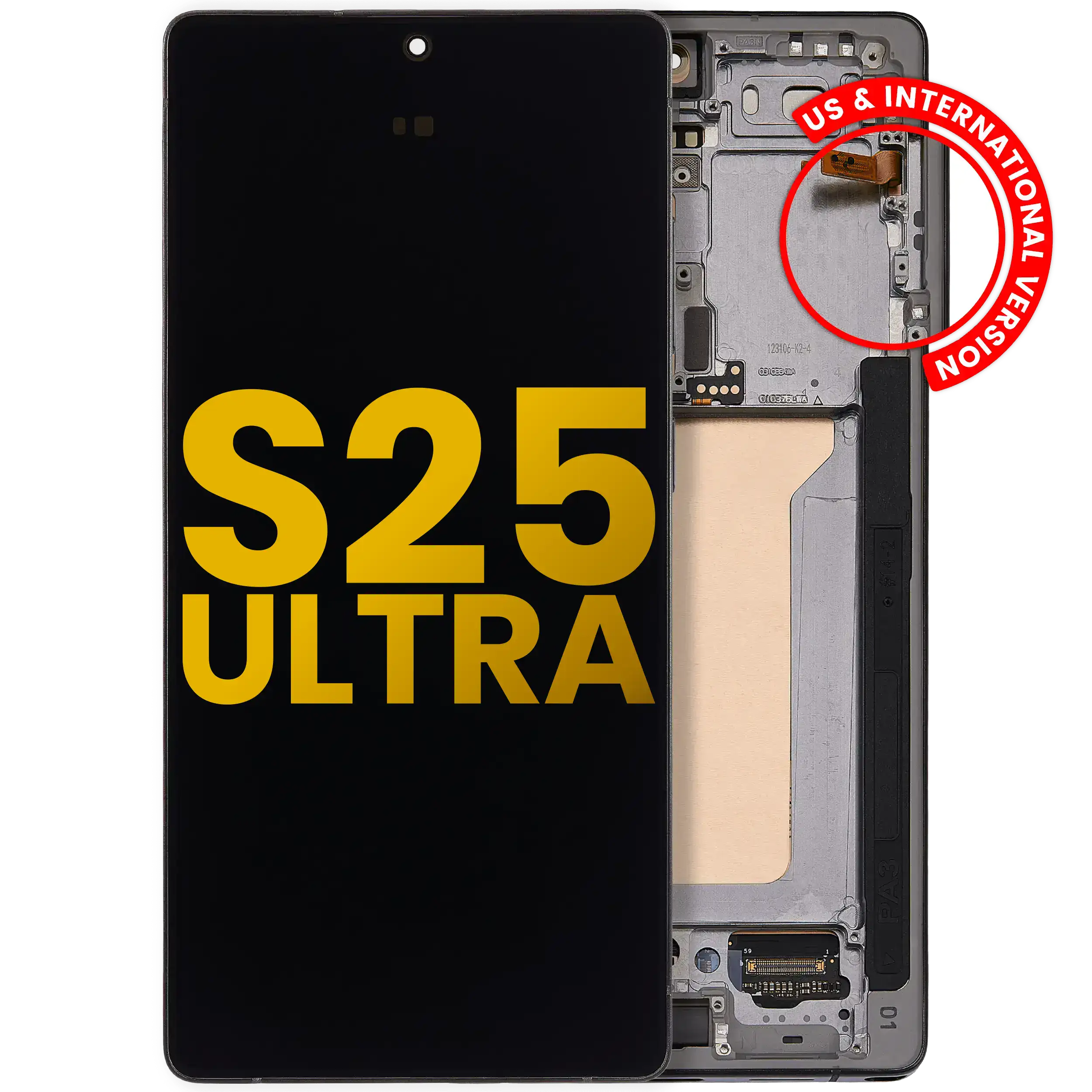 Oled Assembly With Frame Compatible For Samsung Galaxy S25 Ultra 5G (Refurbished) (Us & International) (Titanium Jet Black)