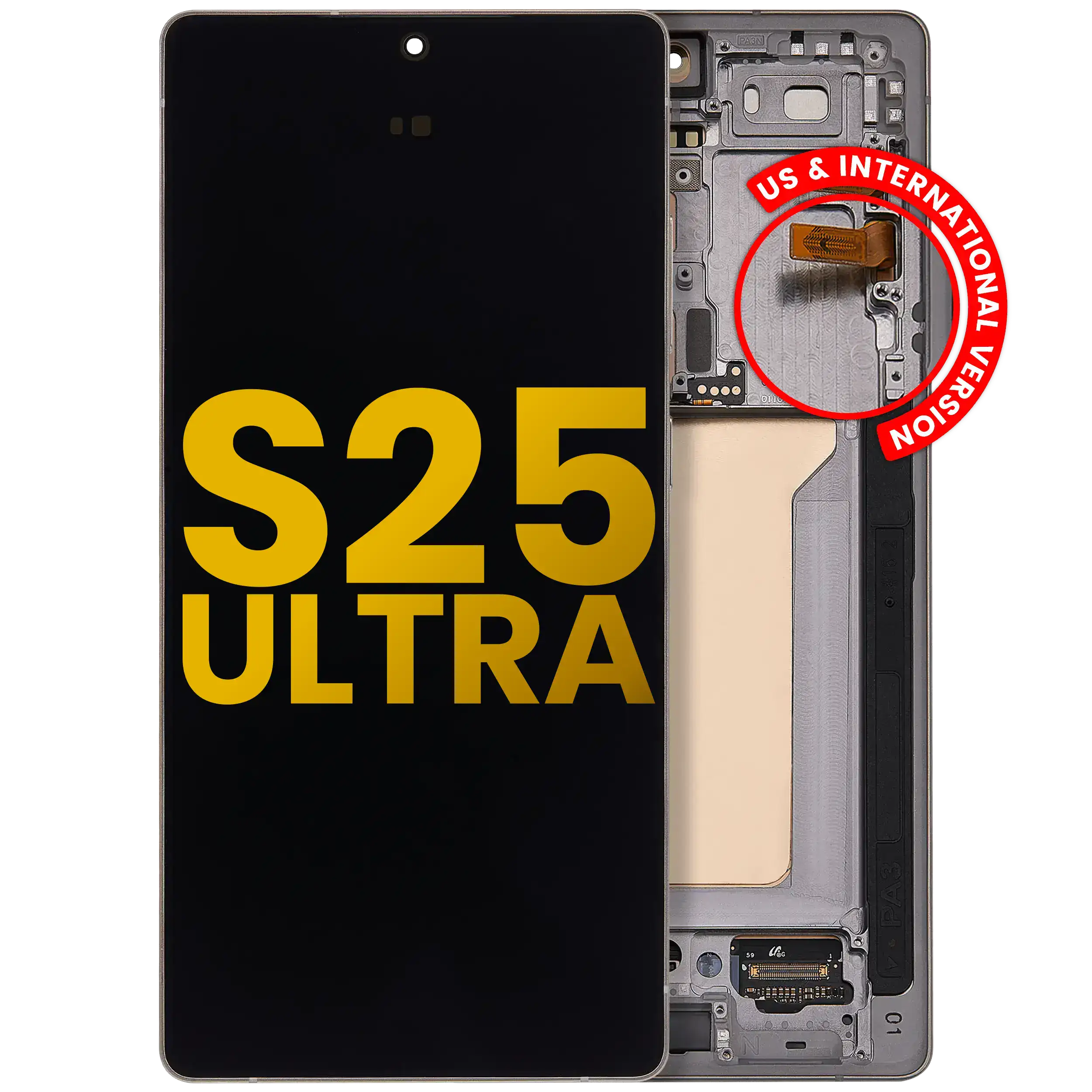 Oled Assembly With Frame Compatible For Samsung Galaxy S25 Ultra 5G (Refurbished) (Us & International) (Titanium Pink Gold)