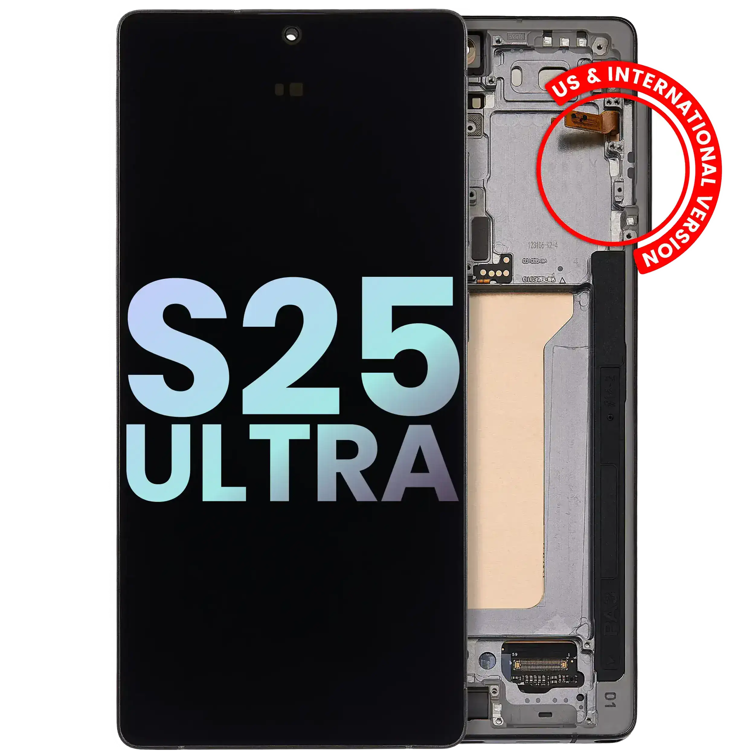 Oled Assembly With Frame Compatible For Samsung Galaxy S25 Ultra 5G (Service Pack )(Us & International) (Titanium Black)