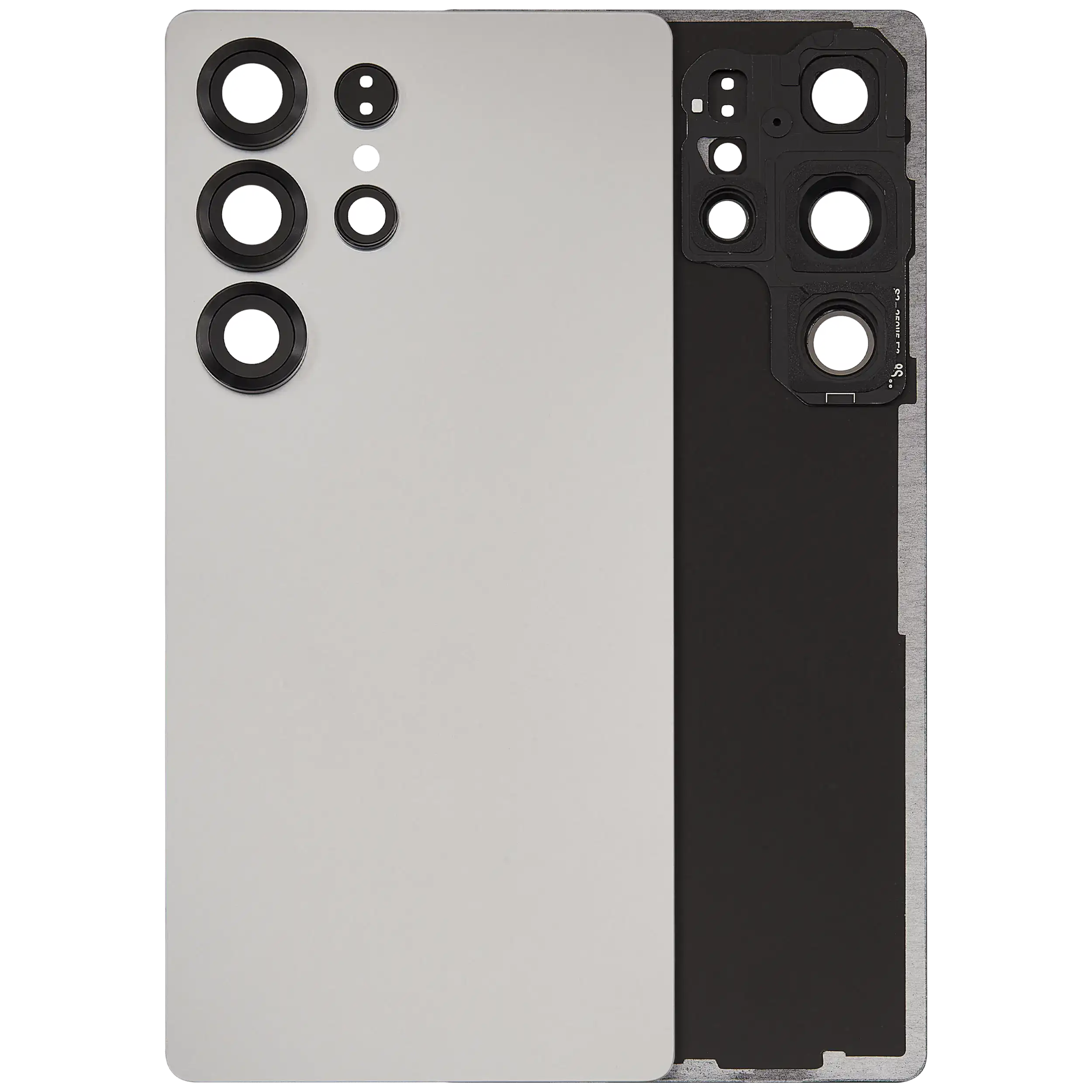 Back Cover Glass With Camera Lens Compatible For Samsung Galaxy S25 Ultra 5G (No Logo) (Aftermarket Plus) (Titanium White Silver)