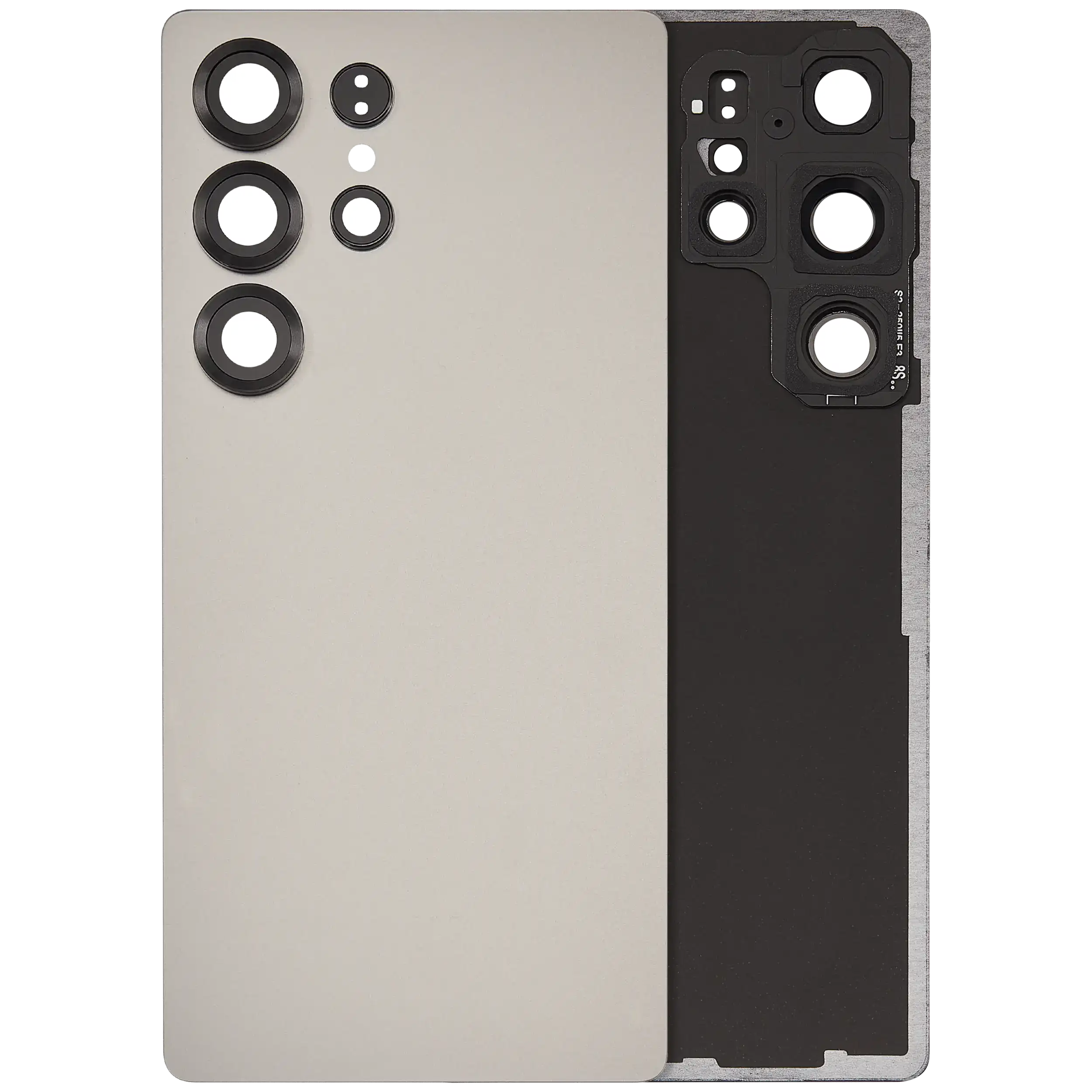 Back Cover Glass With Camera Lens Compatible For Samsung Galaxy S25 Ultra 5G (No Logo) (Aftermarket Plus) (Titanium Gray)