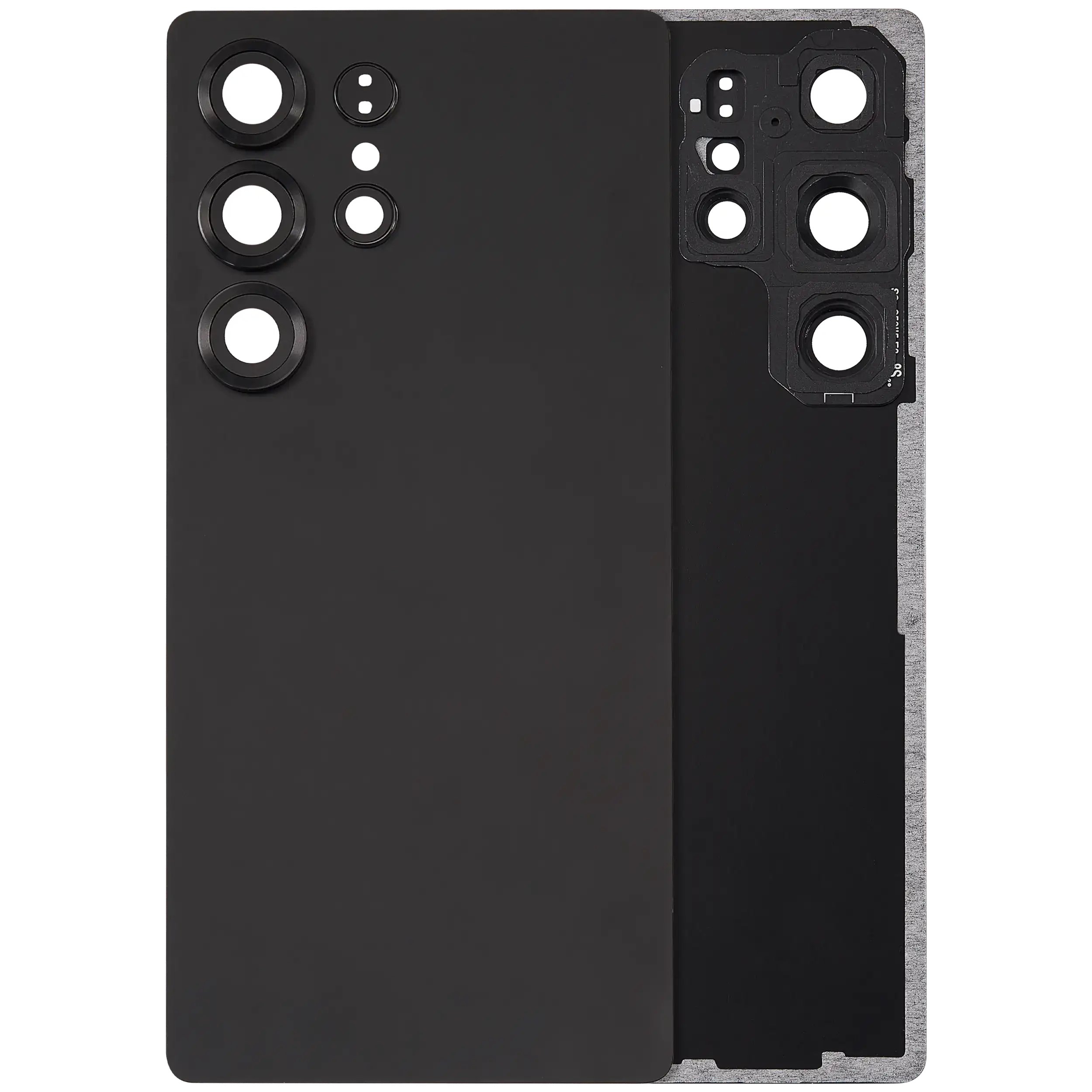 Back Cover Glass With Camera Lens Compatible For Samsung Galaxy S25 Ultra 5G (No Logo) (Aftermarket Plus) (Titanium Black)