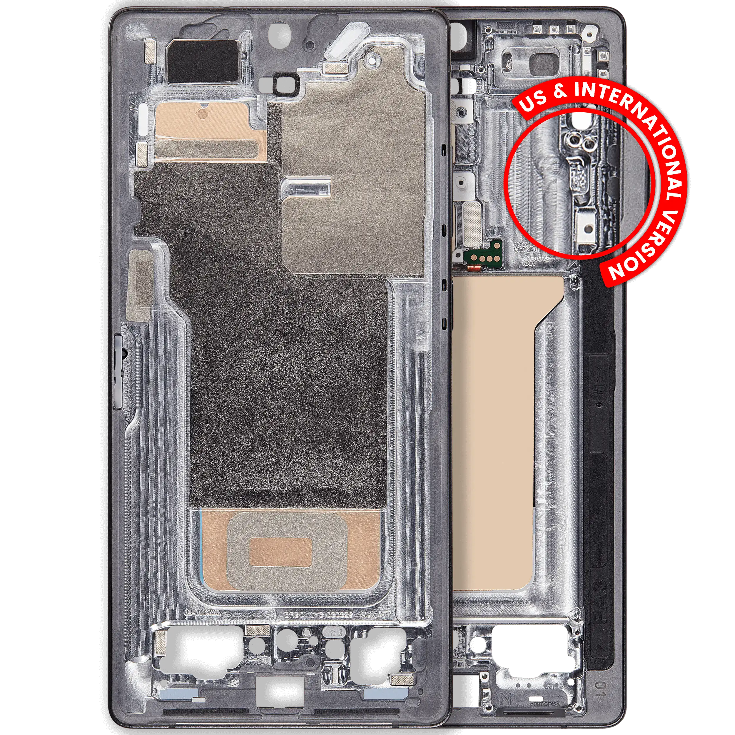 Mid-Frame Housing Compatible For Samsung Galaxy S25 Ultra (Us & International Version) (Titanium Jet Black)