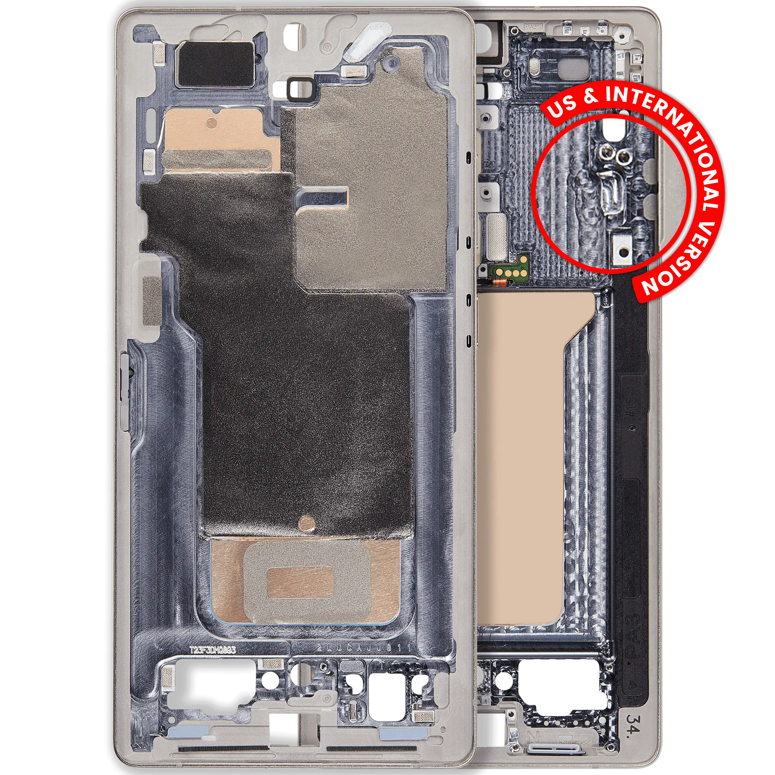 Mid-Frame Housing Compatible For Samsung Galaxy S25 Ultra (Us & International Version) (Titanium Pink Gold)