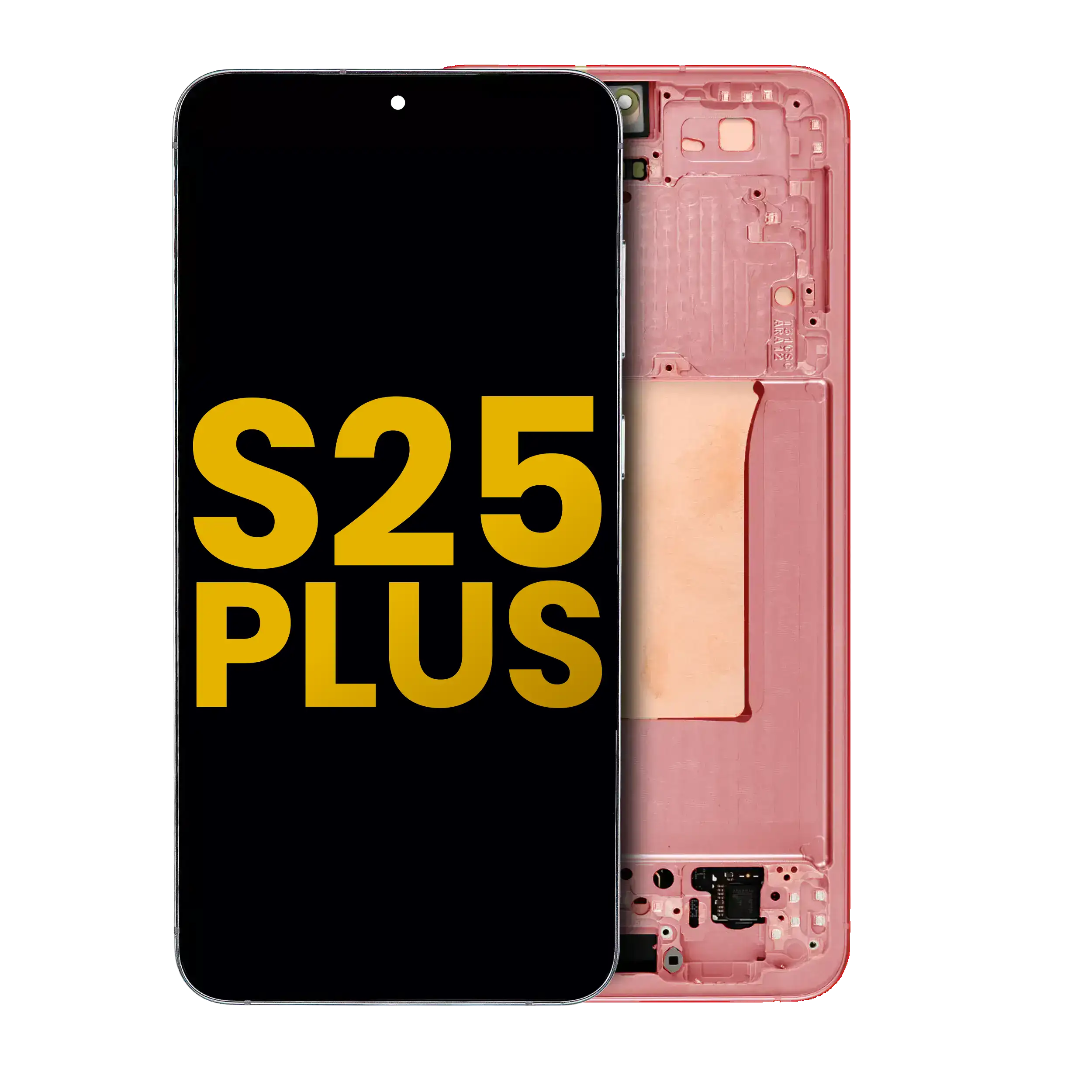 Oled Assembly With Frame Compatible For Samsung Galaxy S25 Plus 5G (Us & International Version) (Refurbished) (Coral Red)