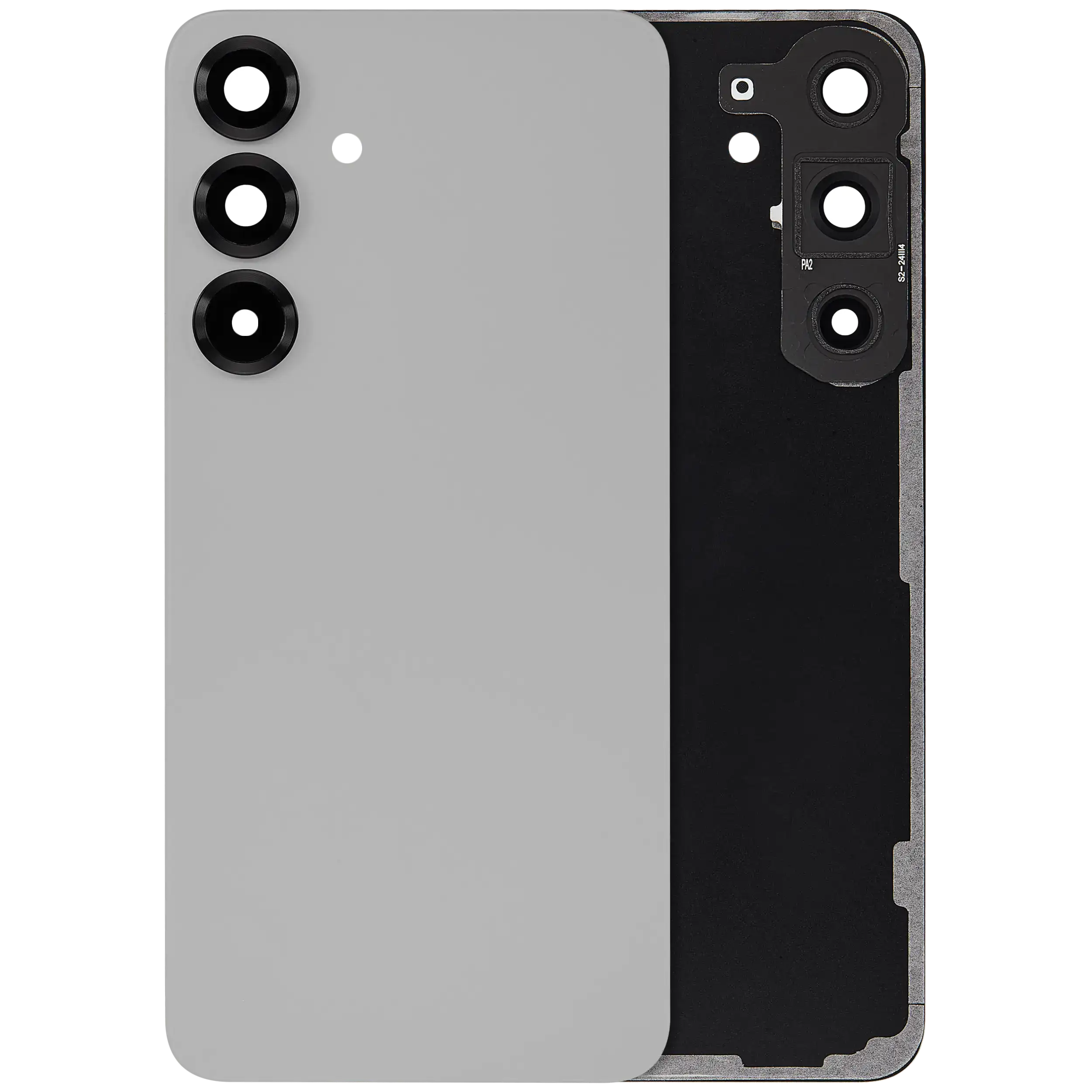 Back Cover Glass With Camera Lens Compatible For Samsung Galaxy S25 Plus 5G (No Logo) (Aftermarket Plus) (Silver Shadow)