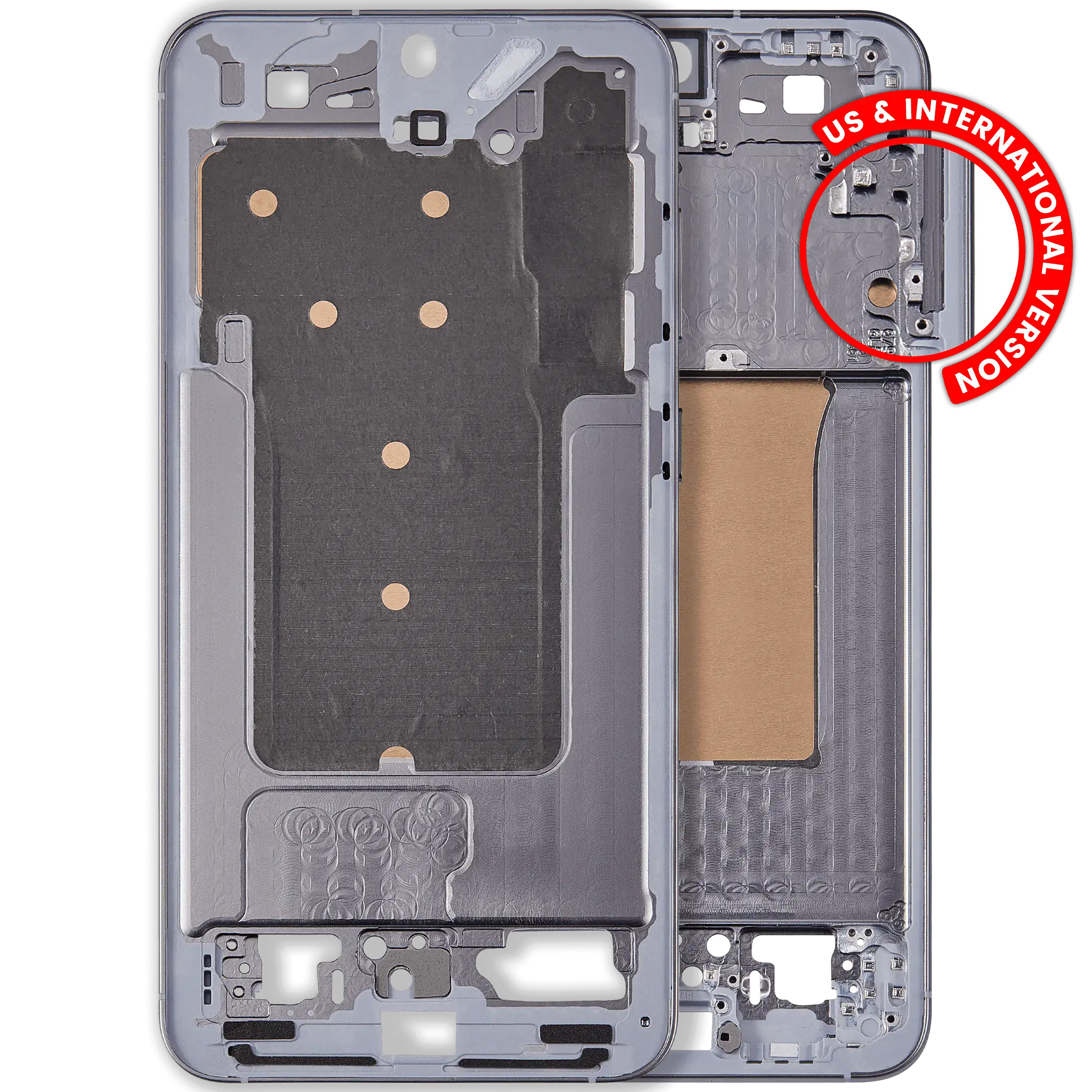 Mid-Frame Housing Compatible For Samsung Galaxy S25 Plus 5G (Us & International Version) (Silver Shadow)