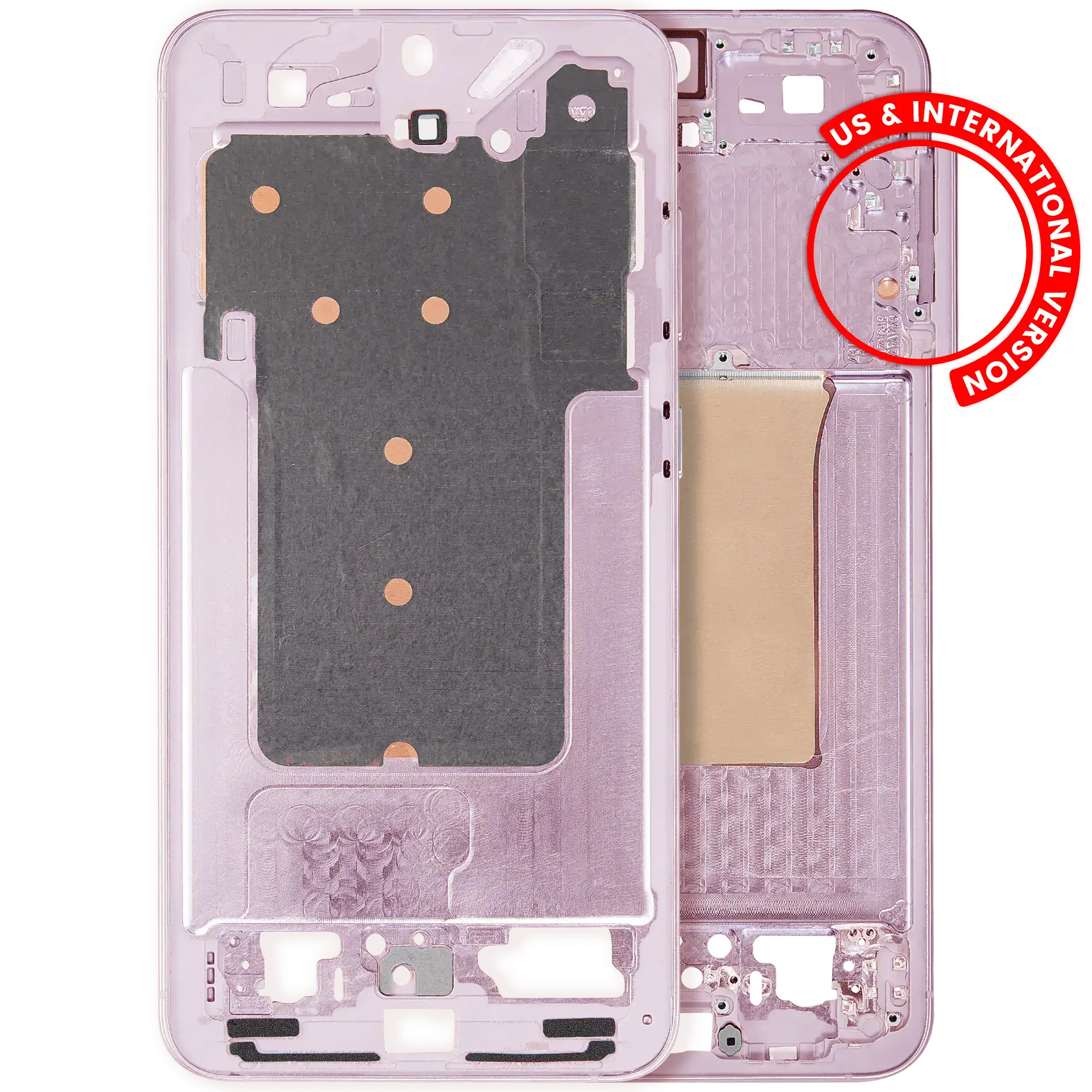 Mid-Frame Housing Compatible For Samsung Galaxy S25 Plus 5G (Us & International Version) (Pink Gold)
