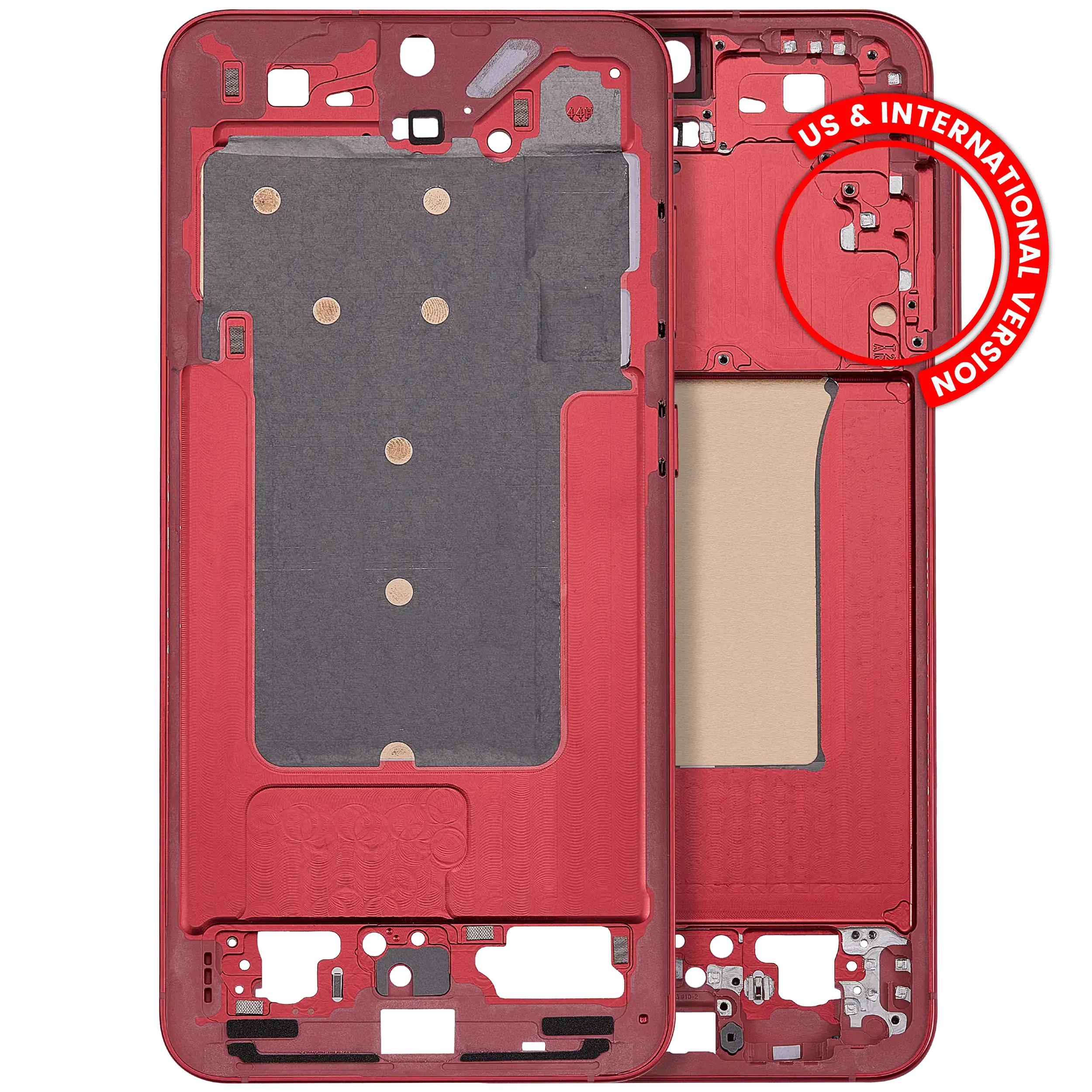 Mid-Frame Housing Compatible For Samsung Galaxy S25 Plus 5G (Us & International Version) (Coral Red)