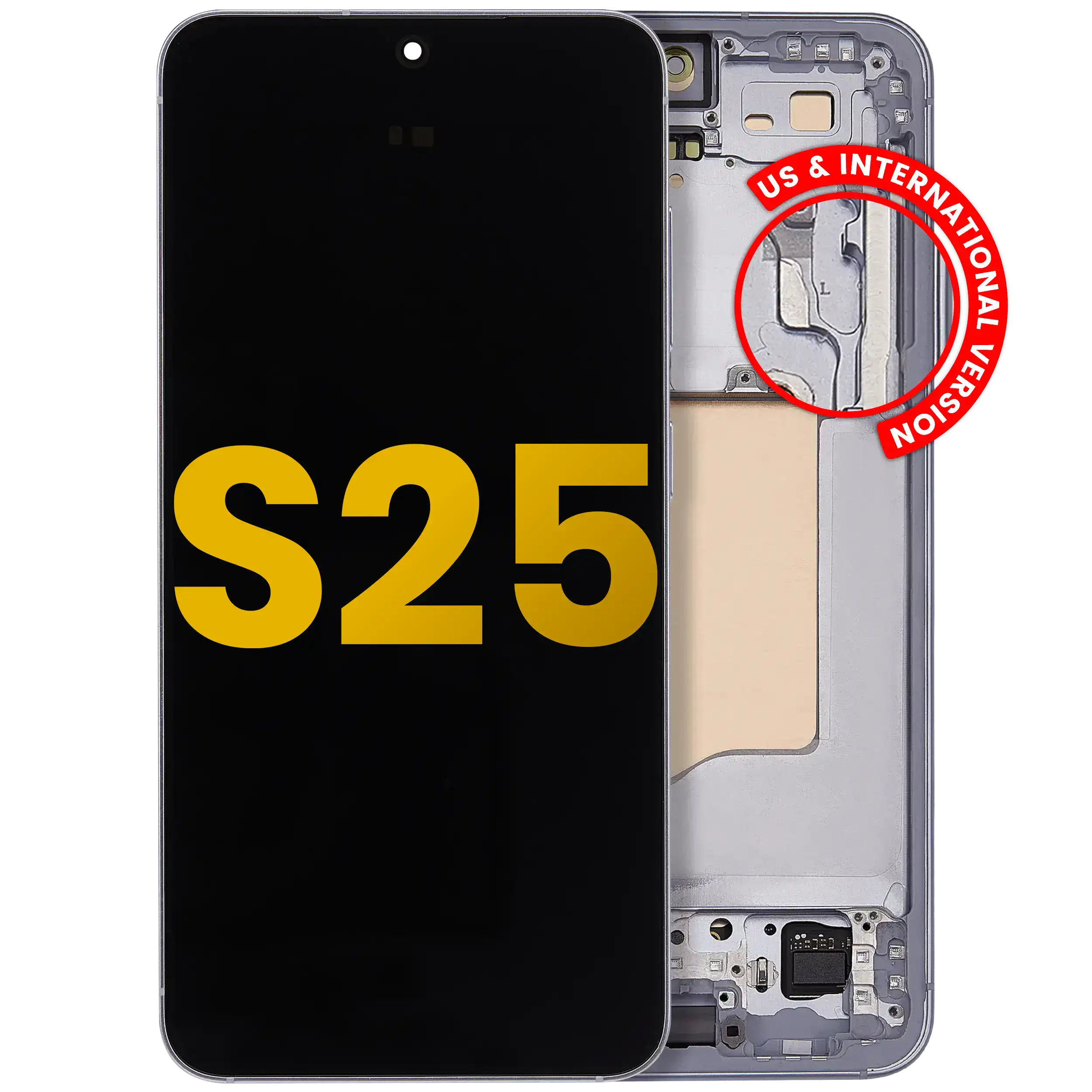 Oled Assembly With Frame Compatible For Samsung Galaxy S25 5G  (Us & International) (Refurbished) (Icy Blue)