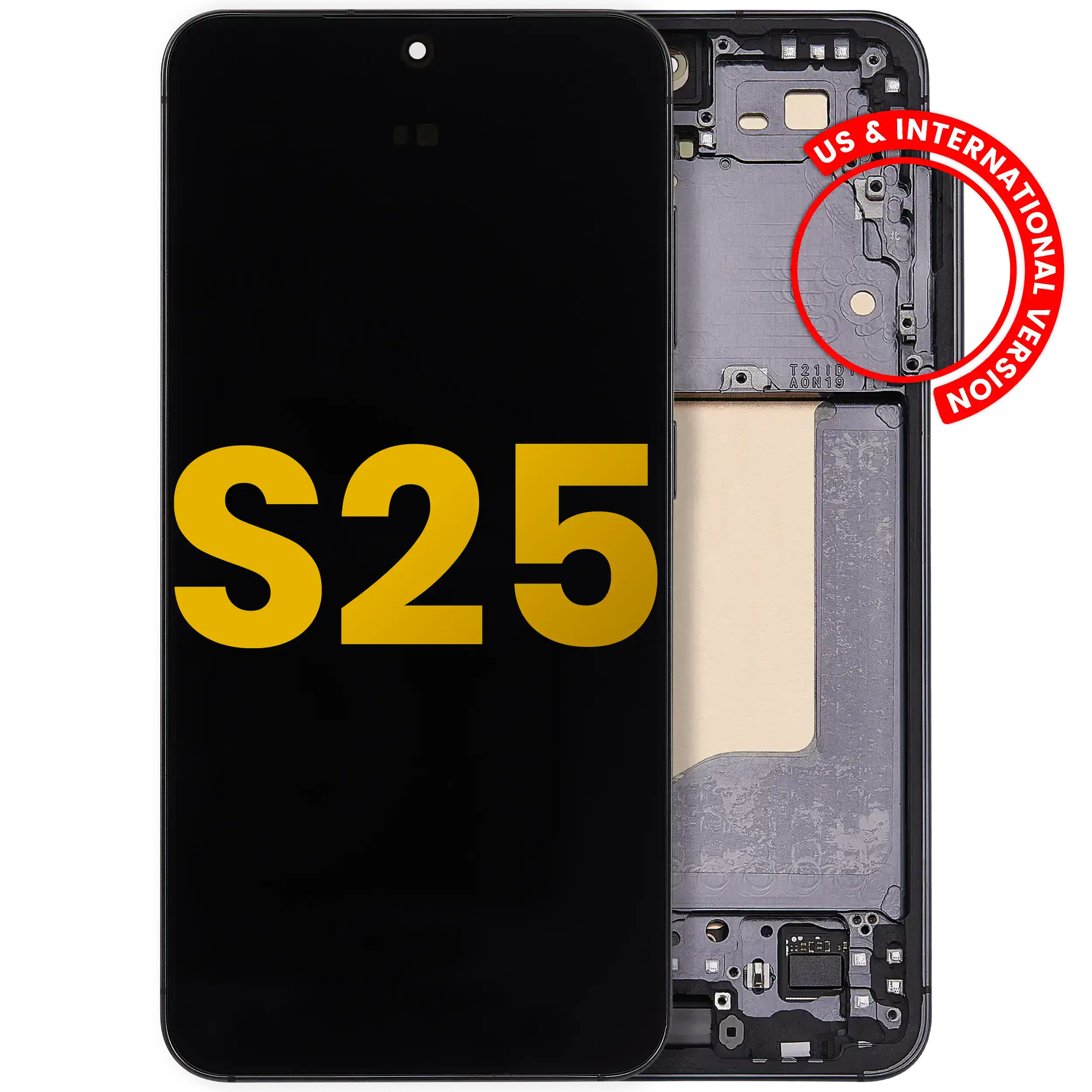 Oled Assembly With Frame Compatible For Samsung Galaxy S25 5G (Us & International) (Refurbished) (Blue Black)